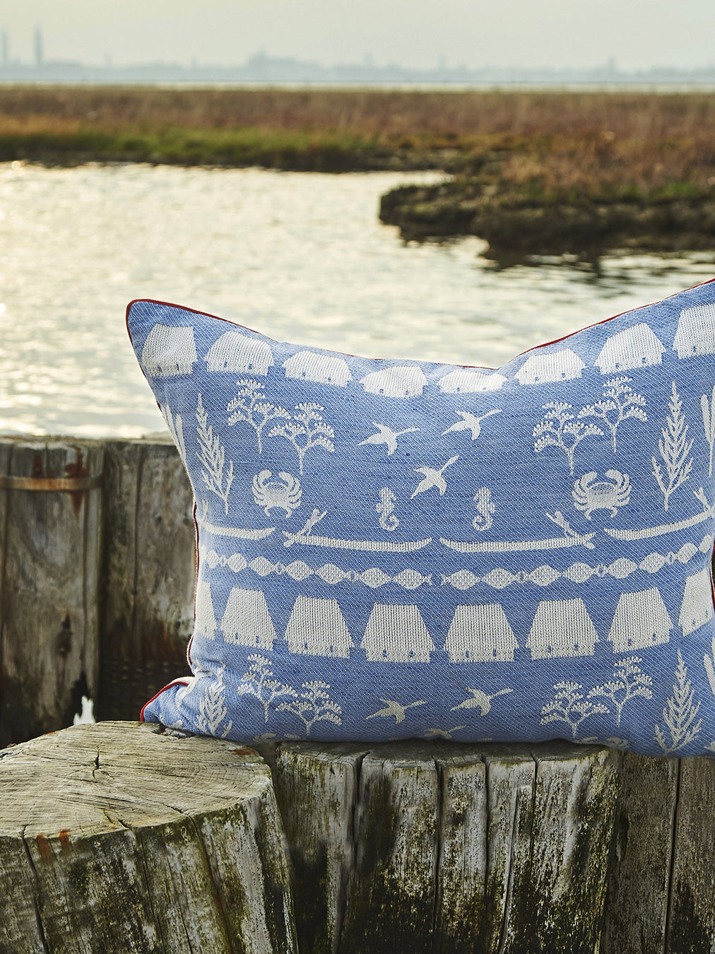 Tanja Balasso: Laguna cushion with We are Here Venice