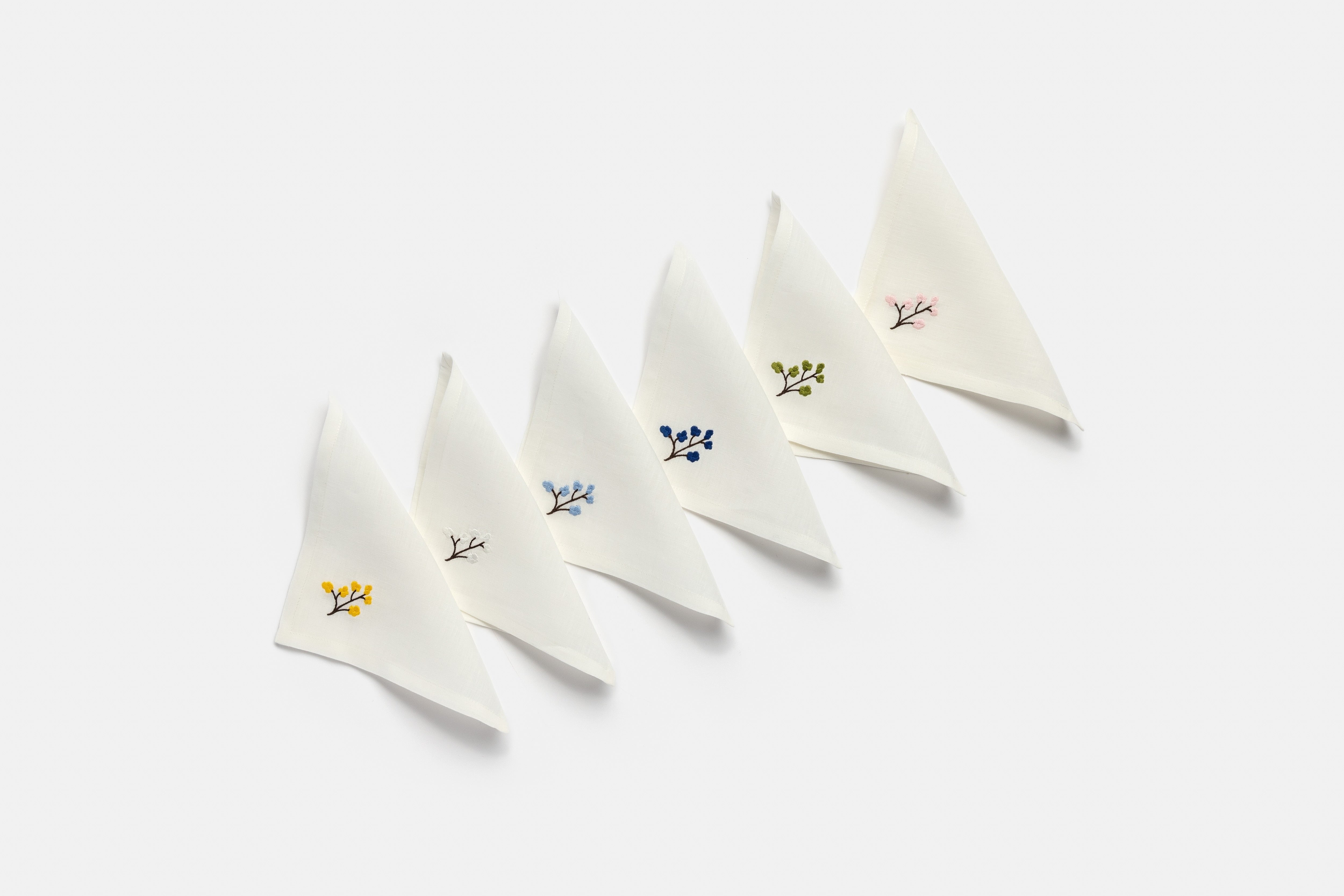 Embroidered Linen Cocktail Napkins