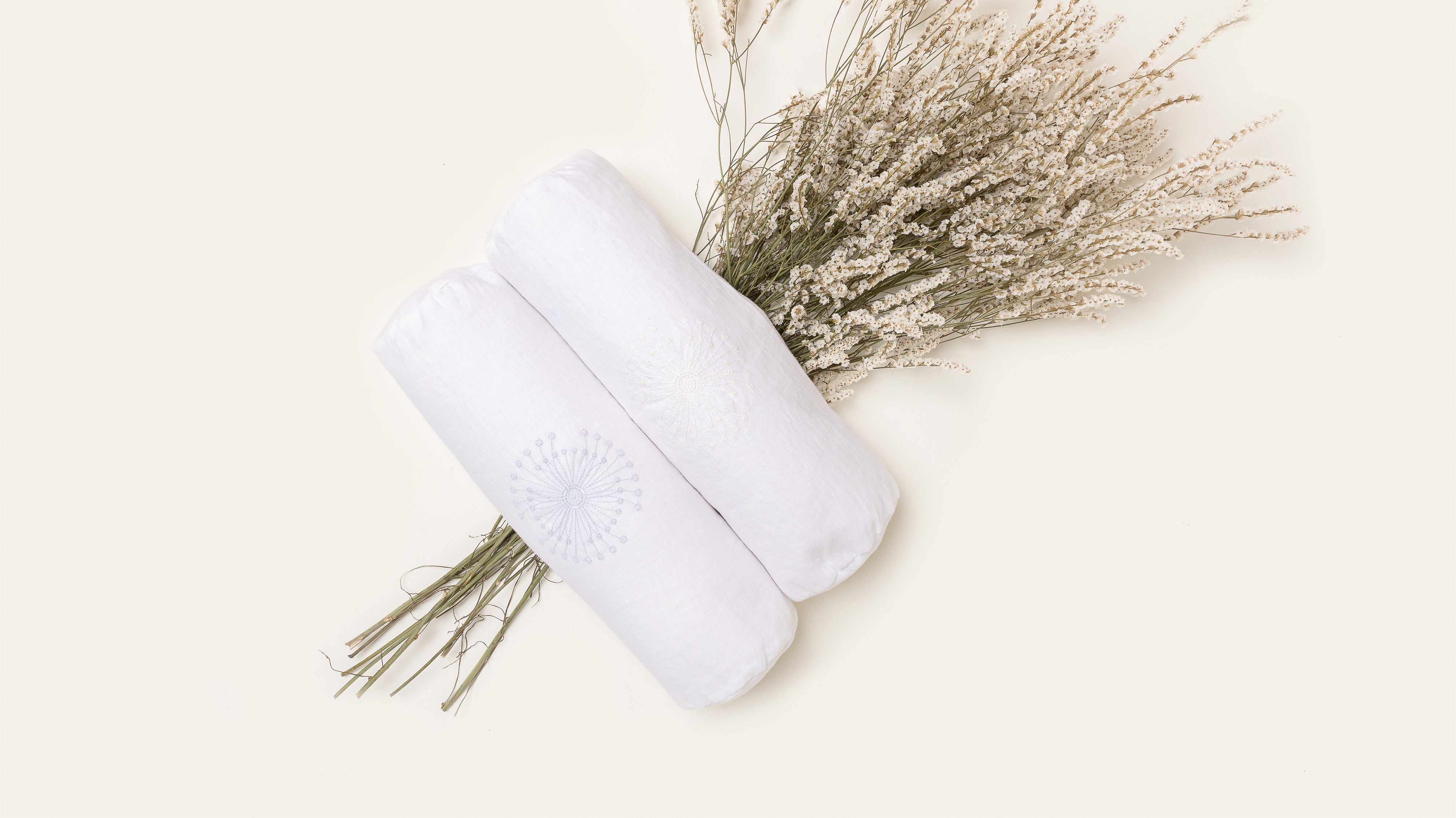 Embroidered Bolster Pillows