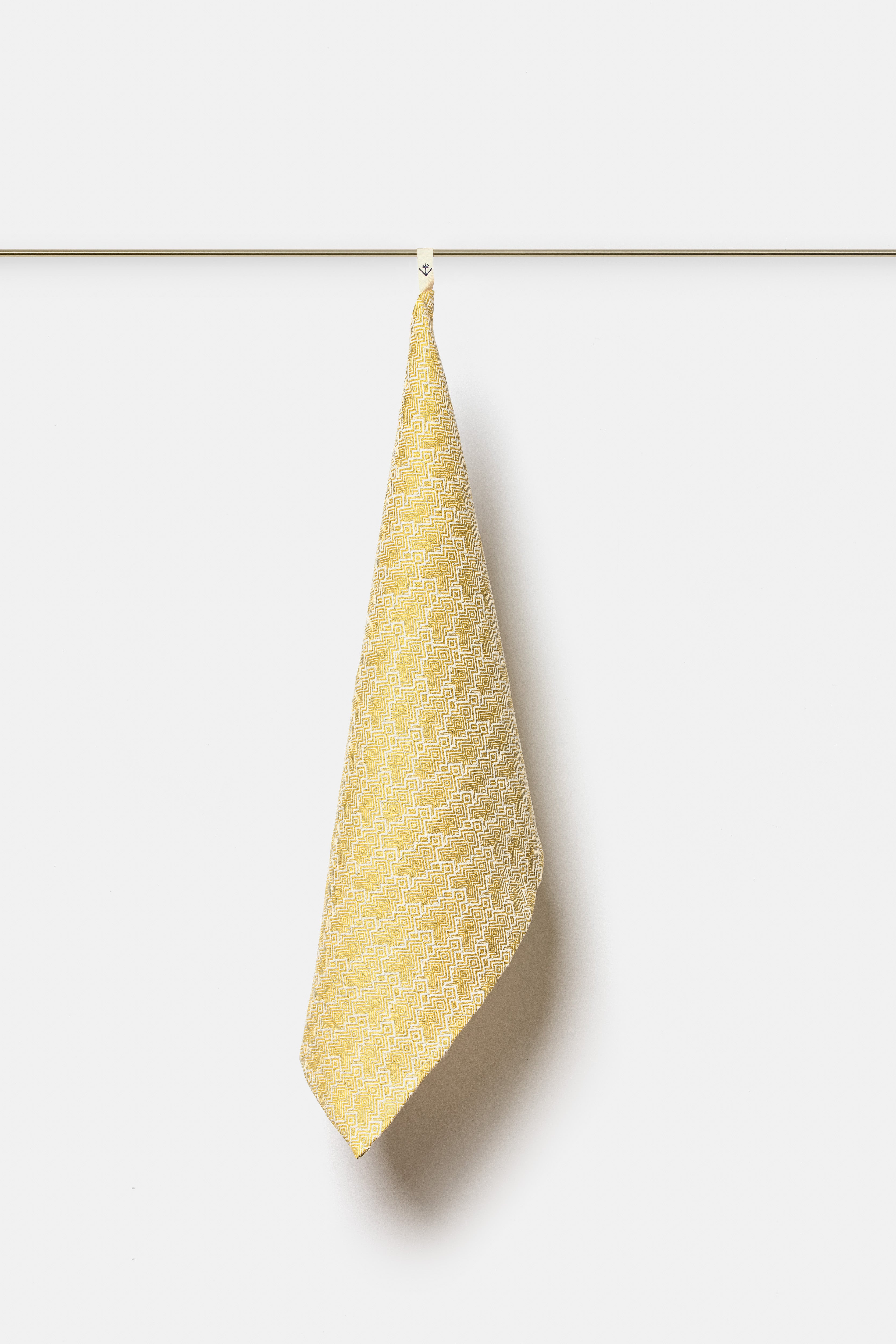 "Pattern F28" tea towel in Senape
