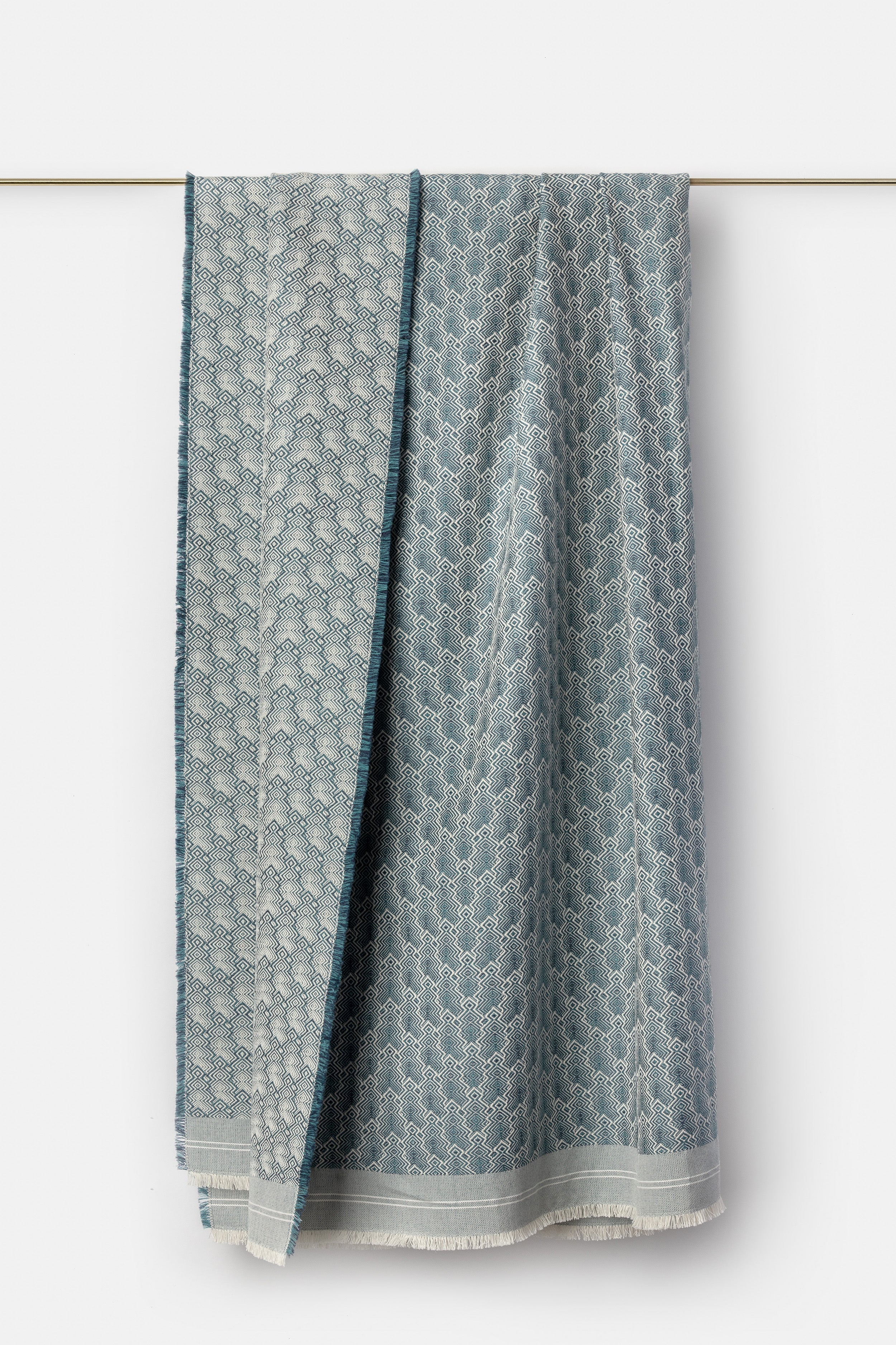 "F28" wool throw blanket in Indigo