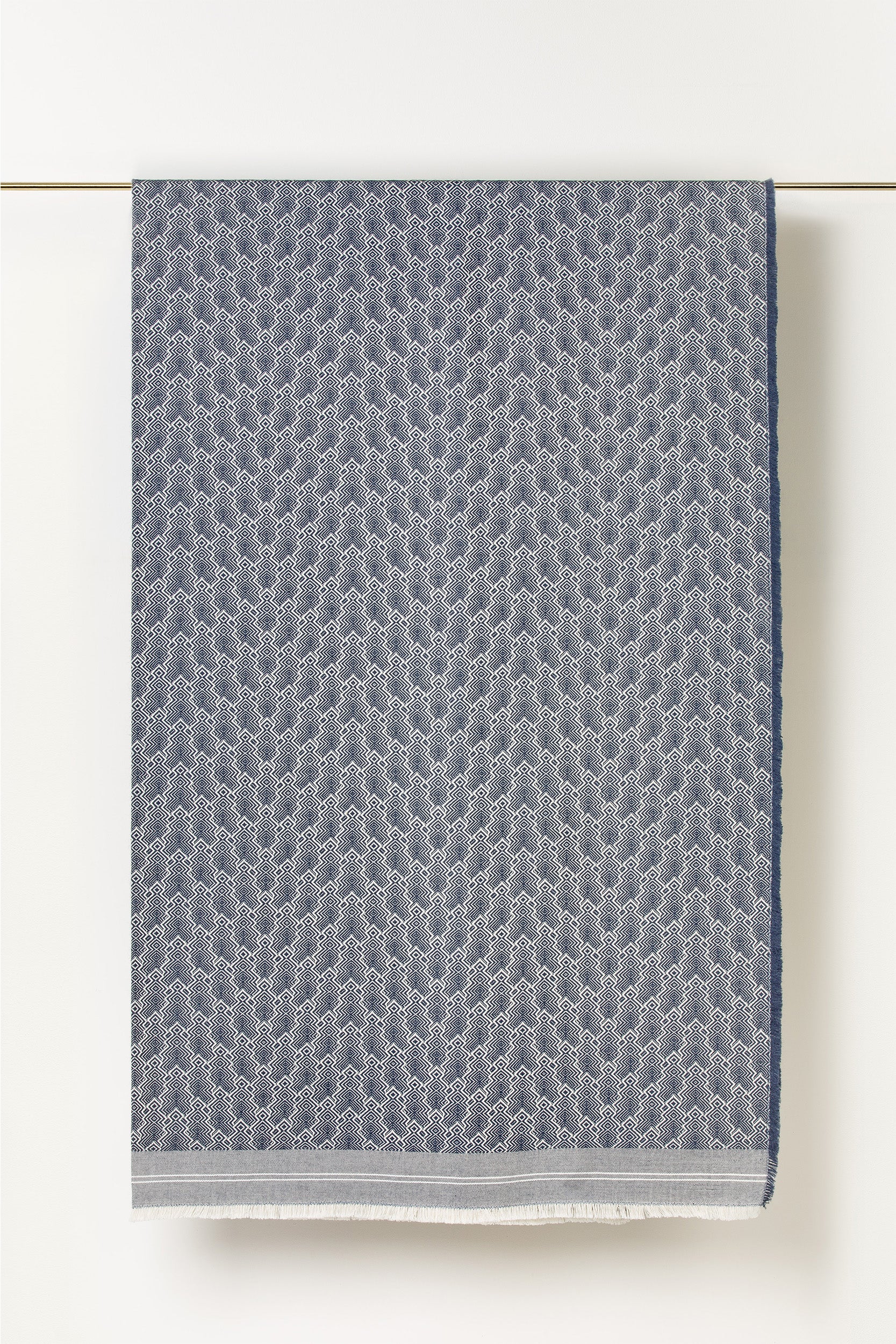 "F28" wool throw blanket in Notte Blue