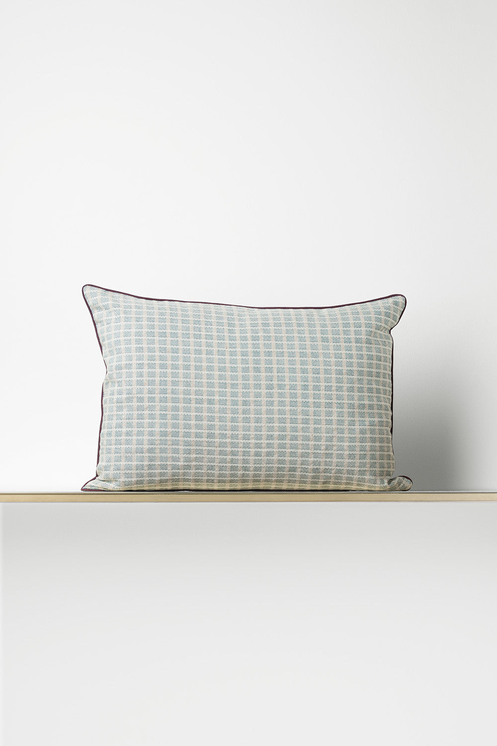 "F58" rectangular cushion cover in Indigo / Olive Green