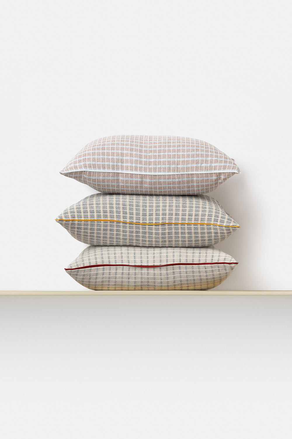 "F58" rectangular cushion cover in Stone Grey / Black