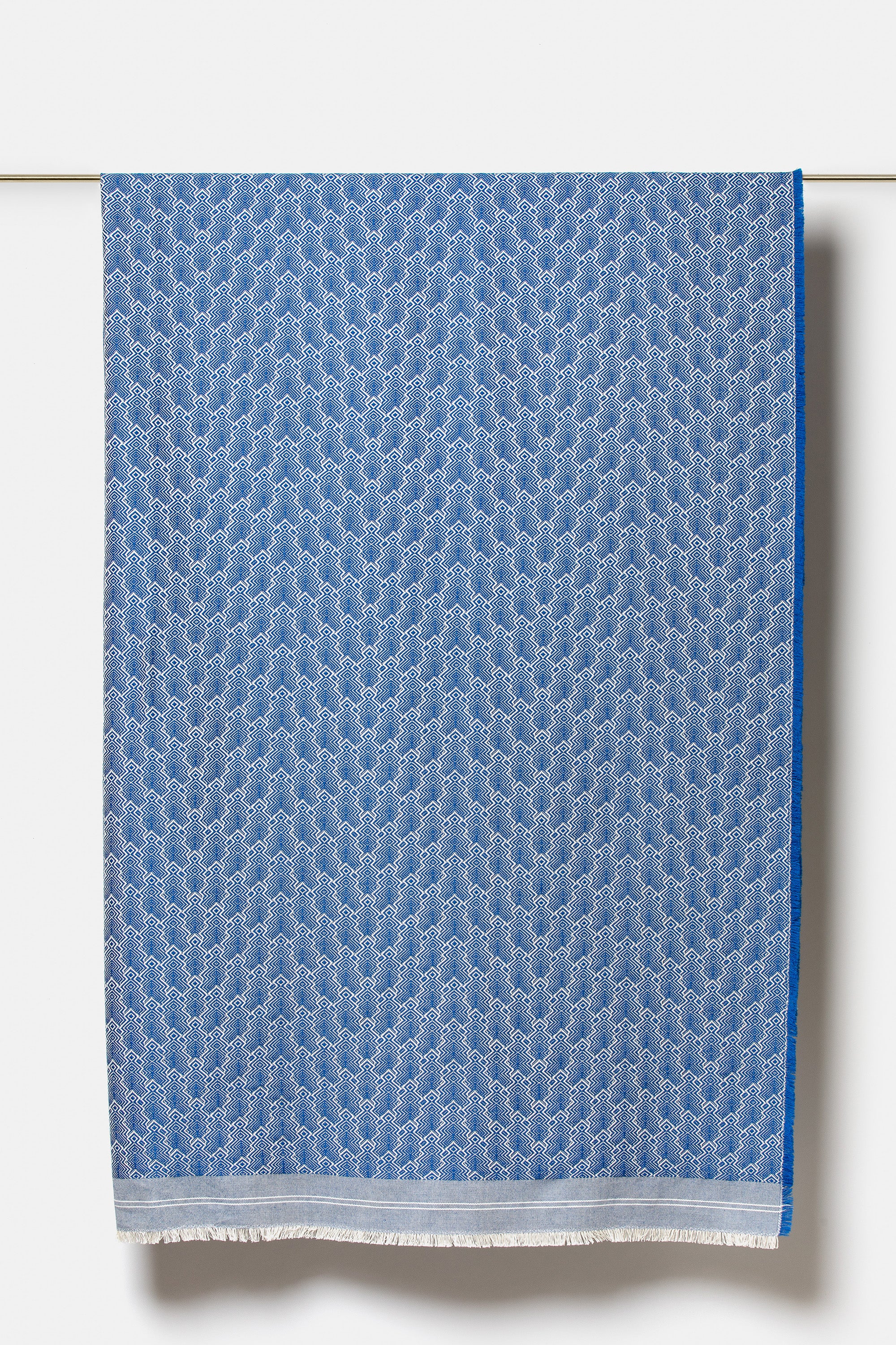 "F28" wool throw in Royal Blue