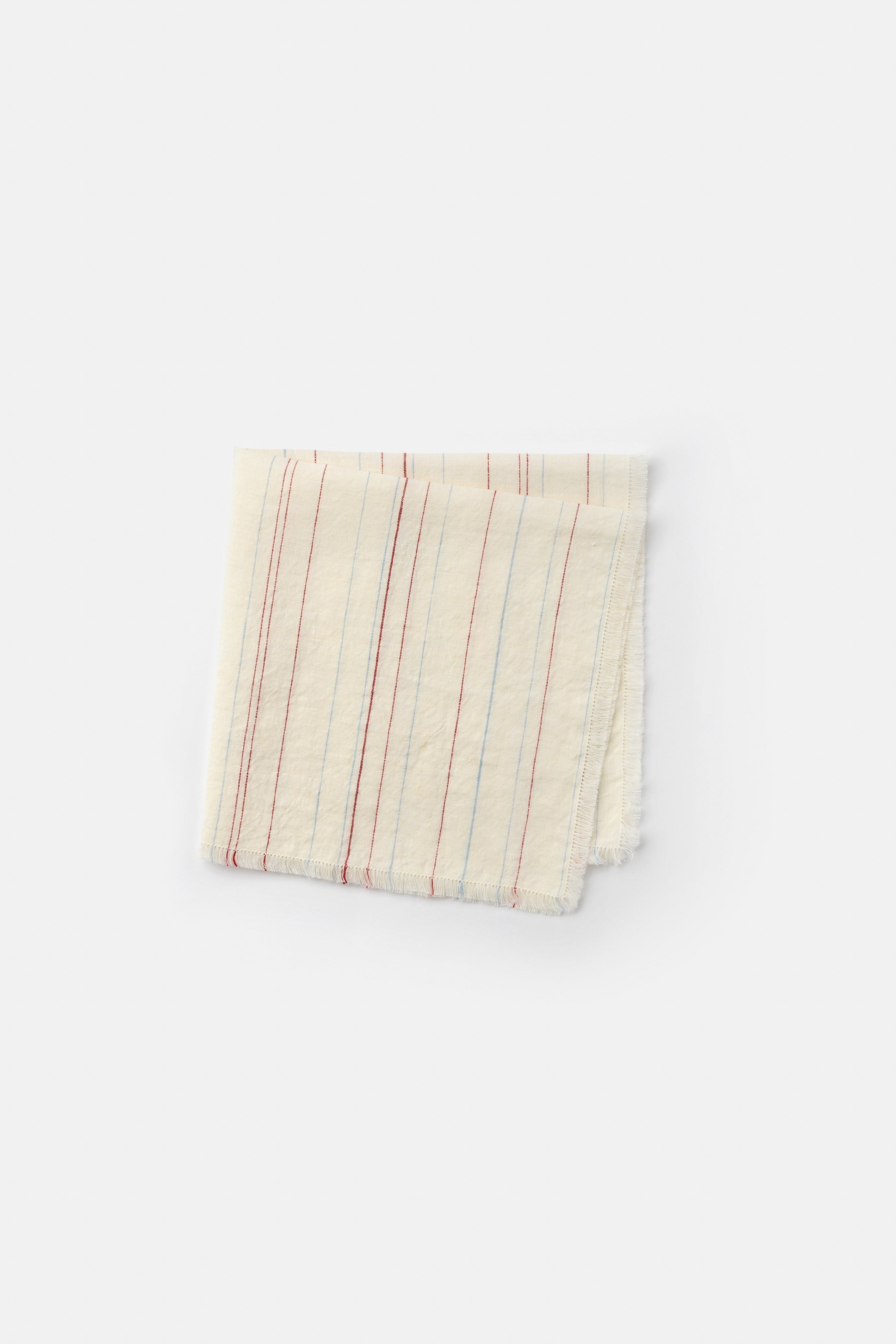 "Greta" napkin in White / Red