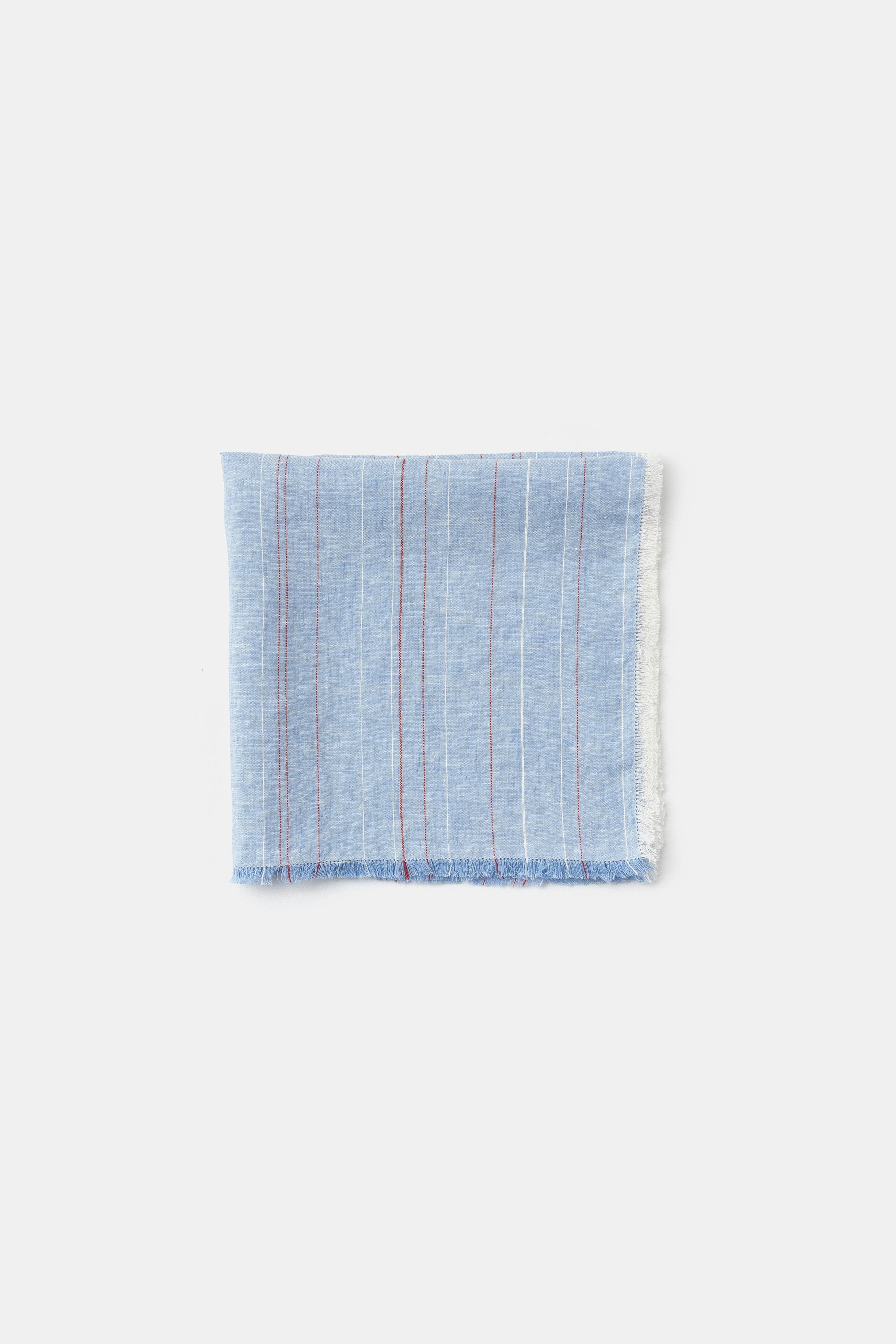 "Greta" napkin in Garda Blue / Red