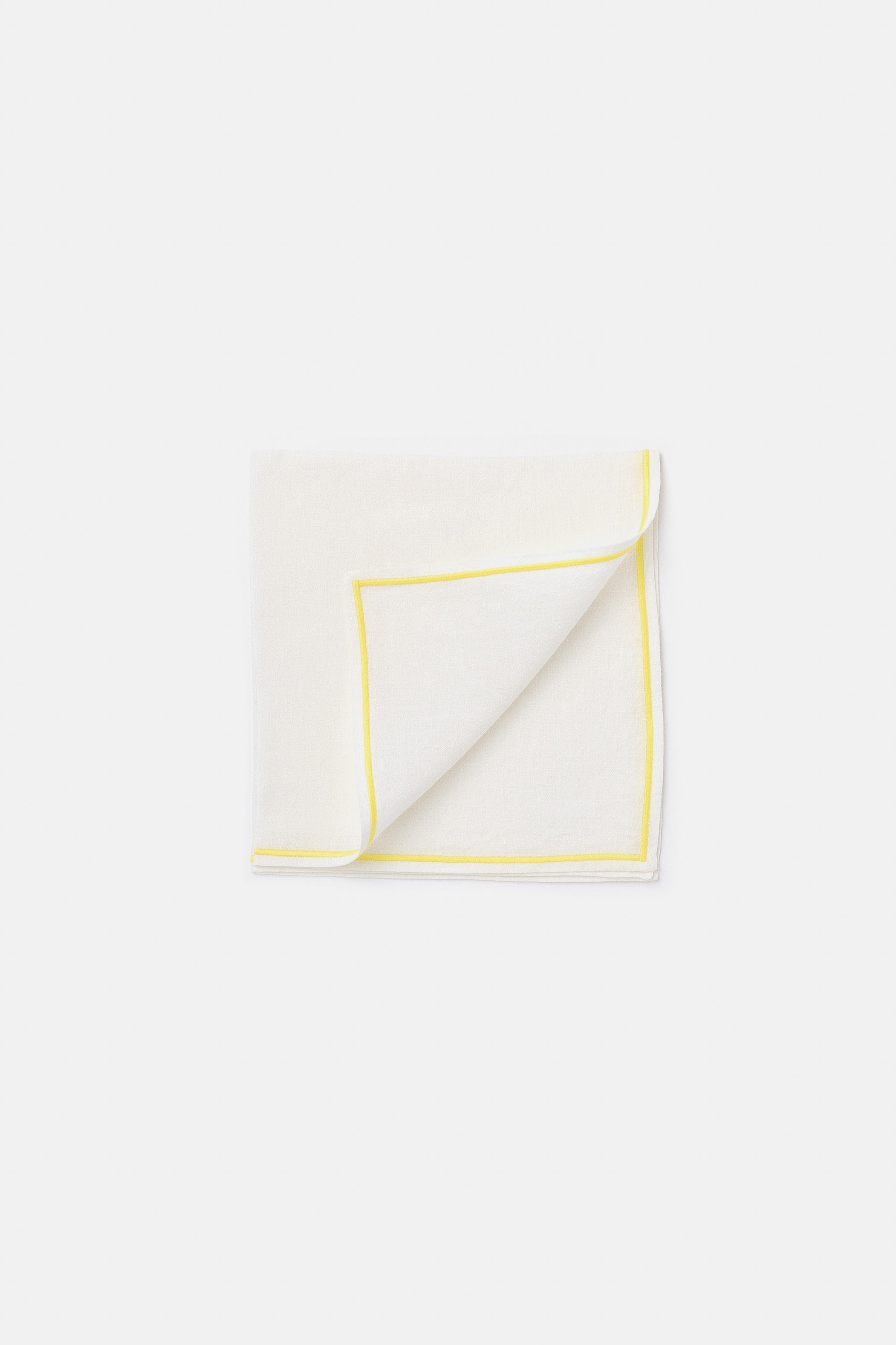 "Lido" napkin in White / Jaune