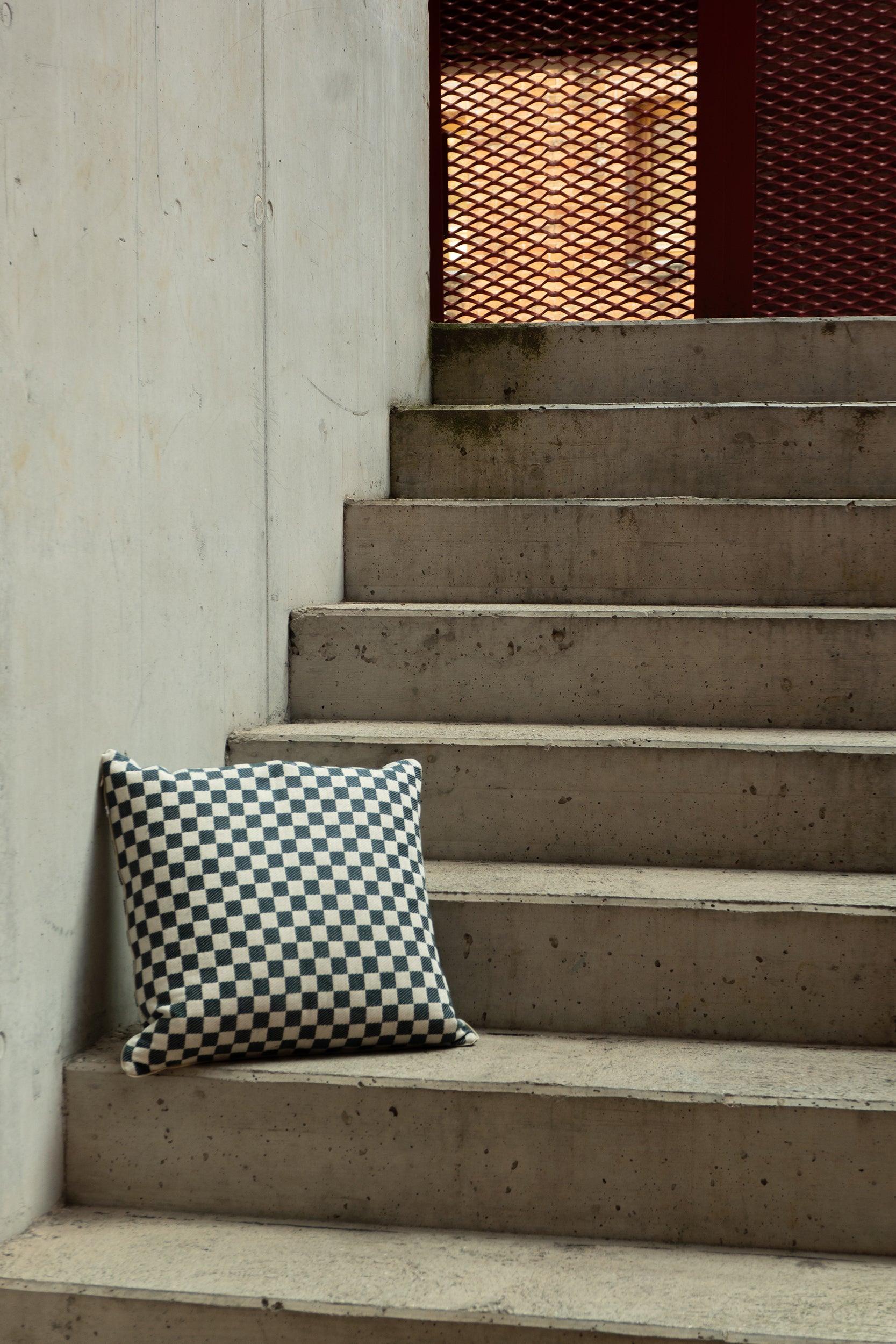 "Maba" square cushion cover in Mocenigo Blue