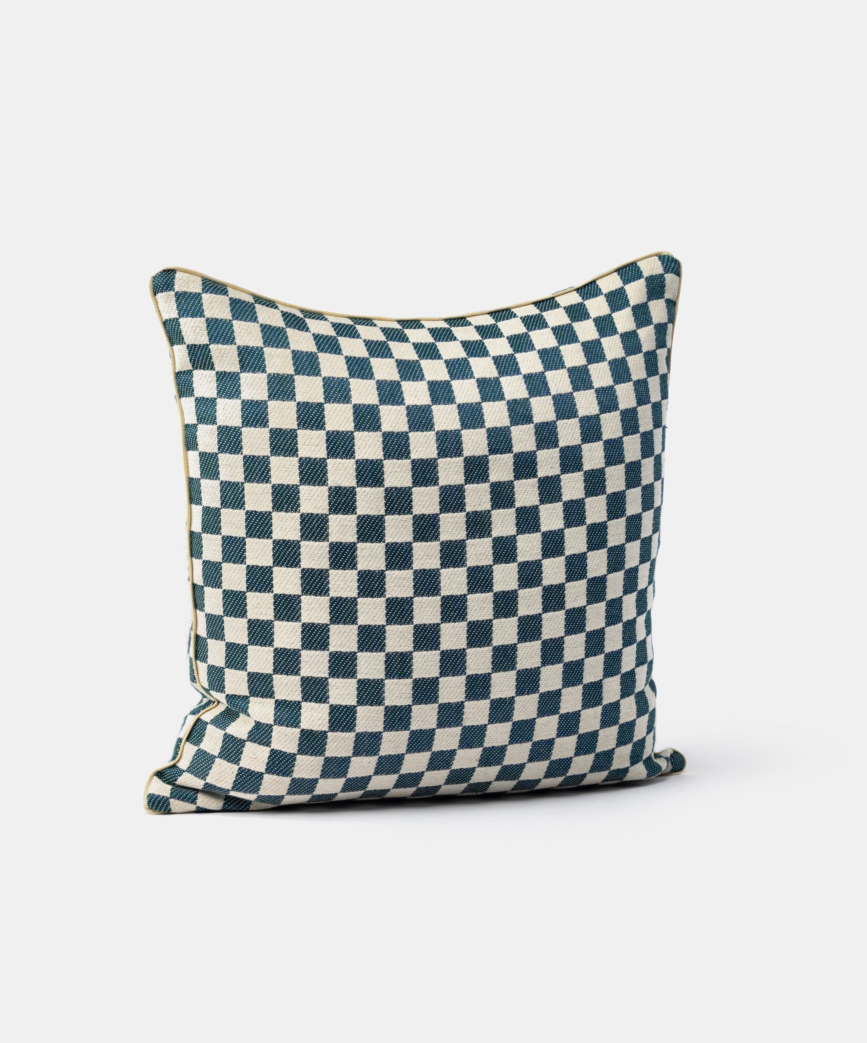 "Maba" square cushion in Mocenigo Blue