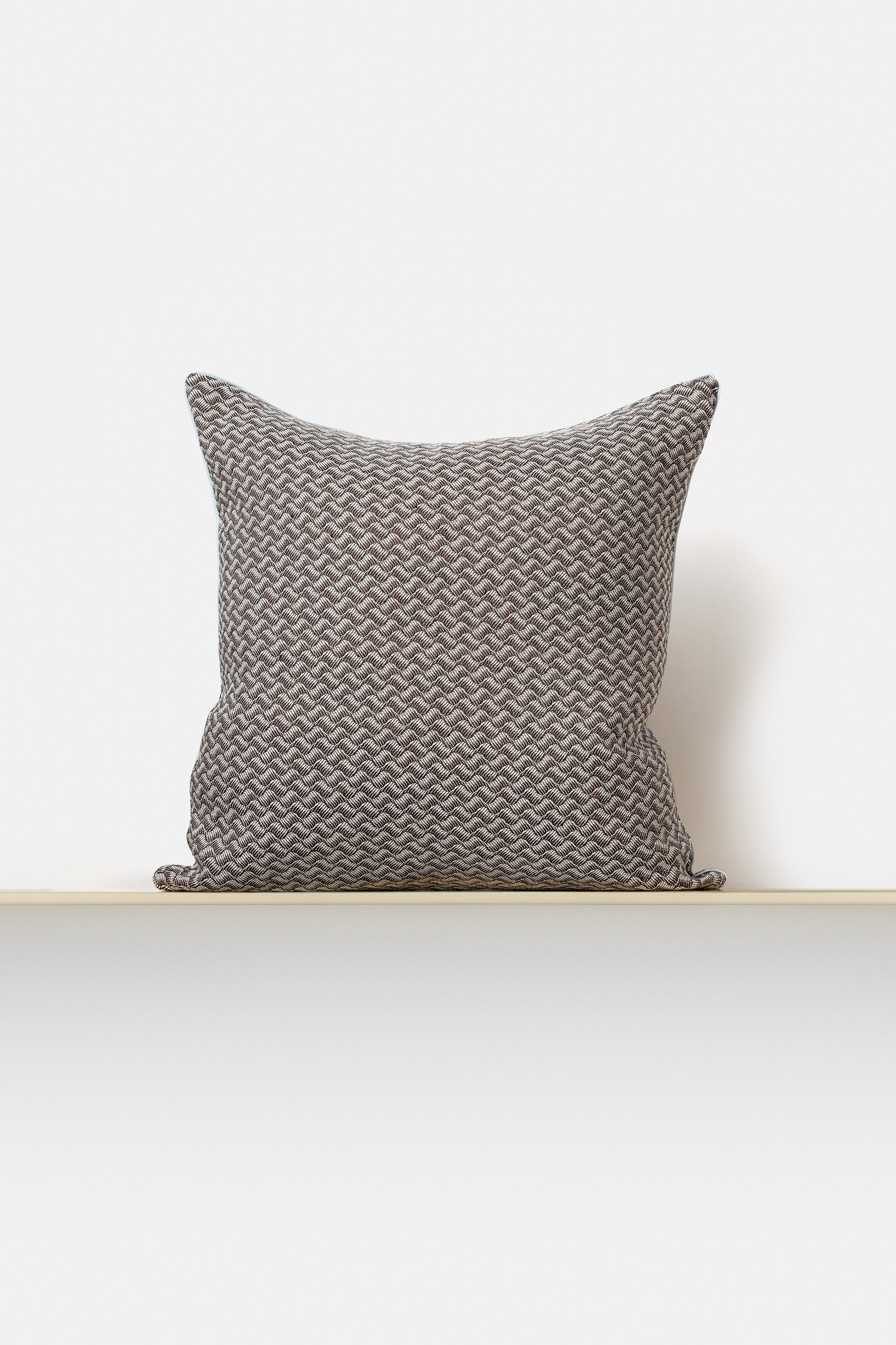 "Nami 1" square cushion cover in Seal Brown