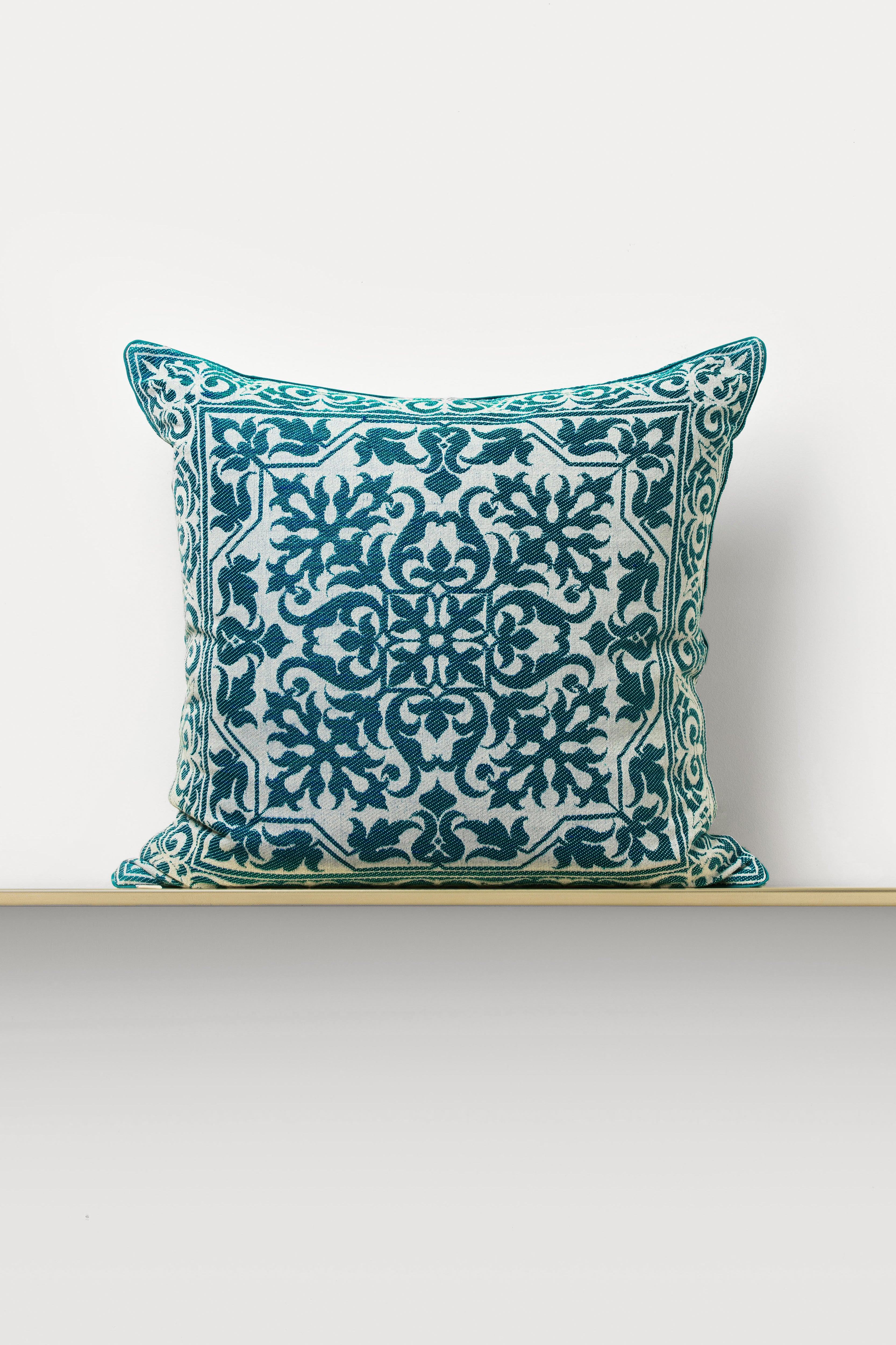"Palermo" square cushion cover in Giada Green