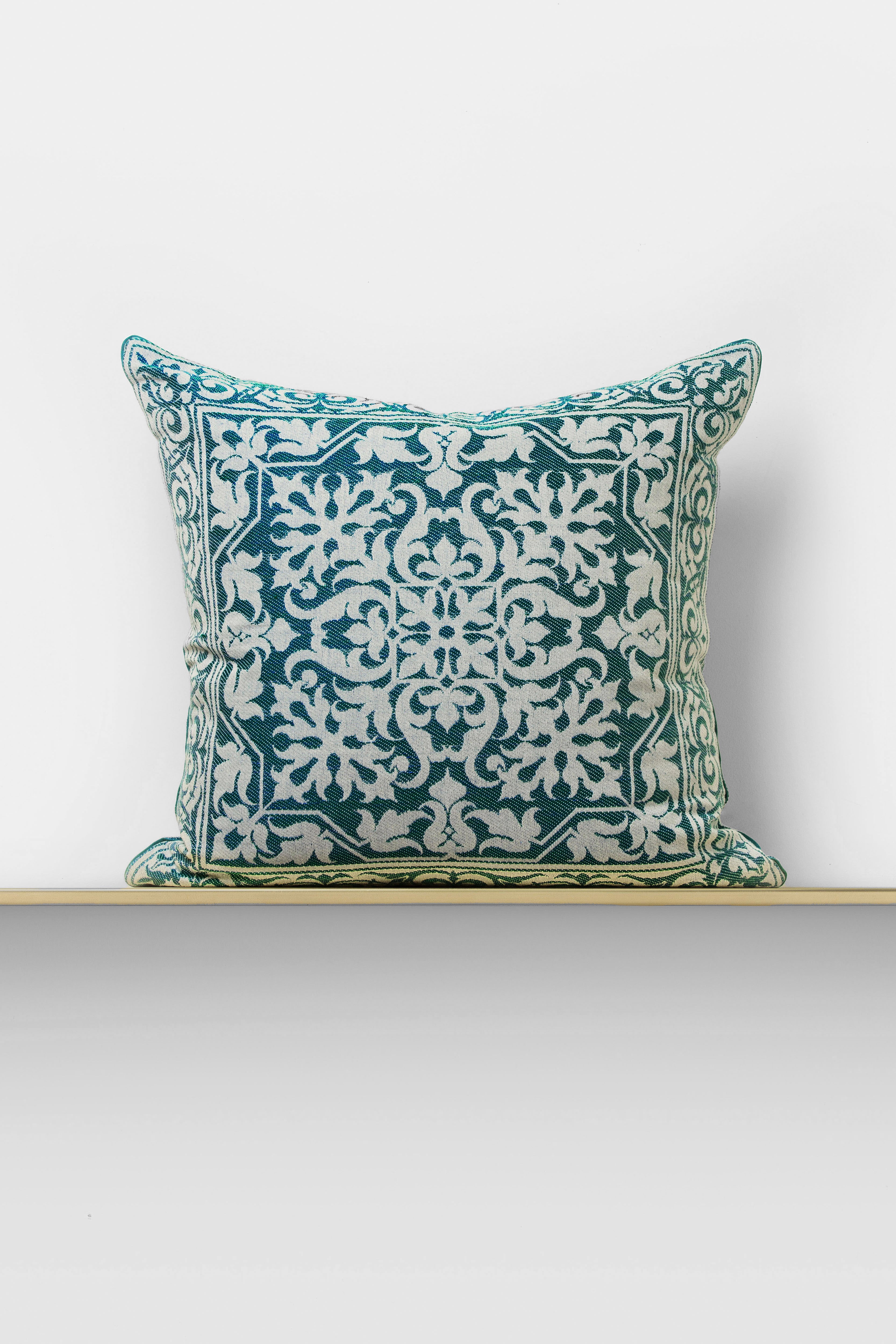 "Palermo" square cushion cover in Giada Green