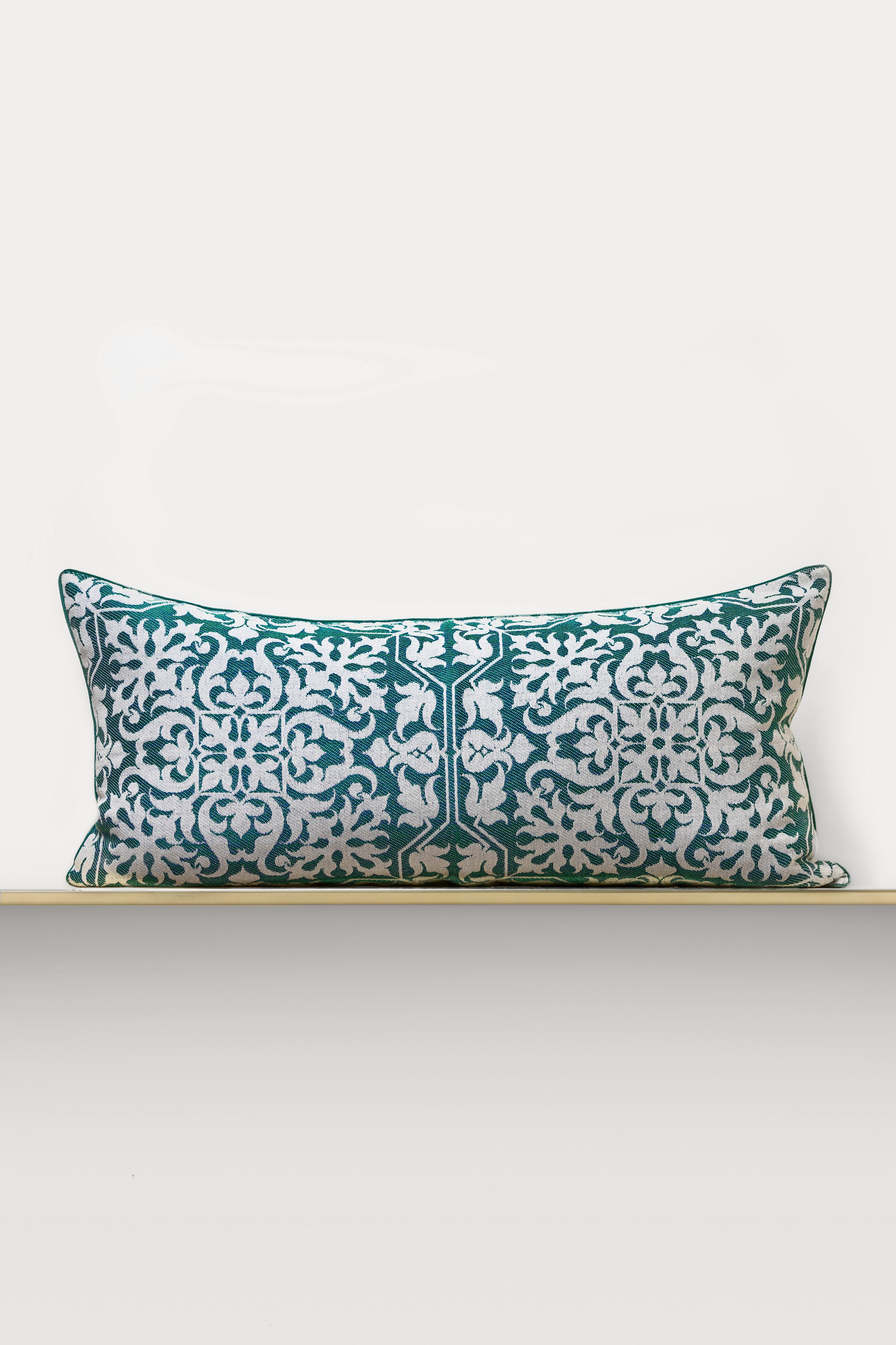 "Palermo" long cushion in Giada Green