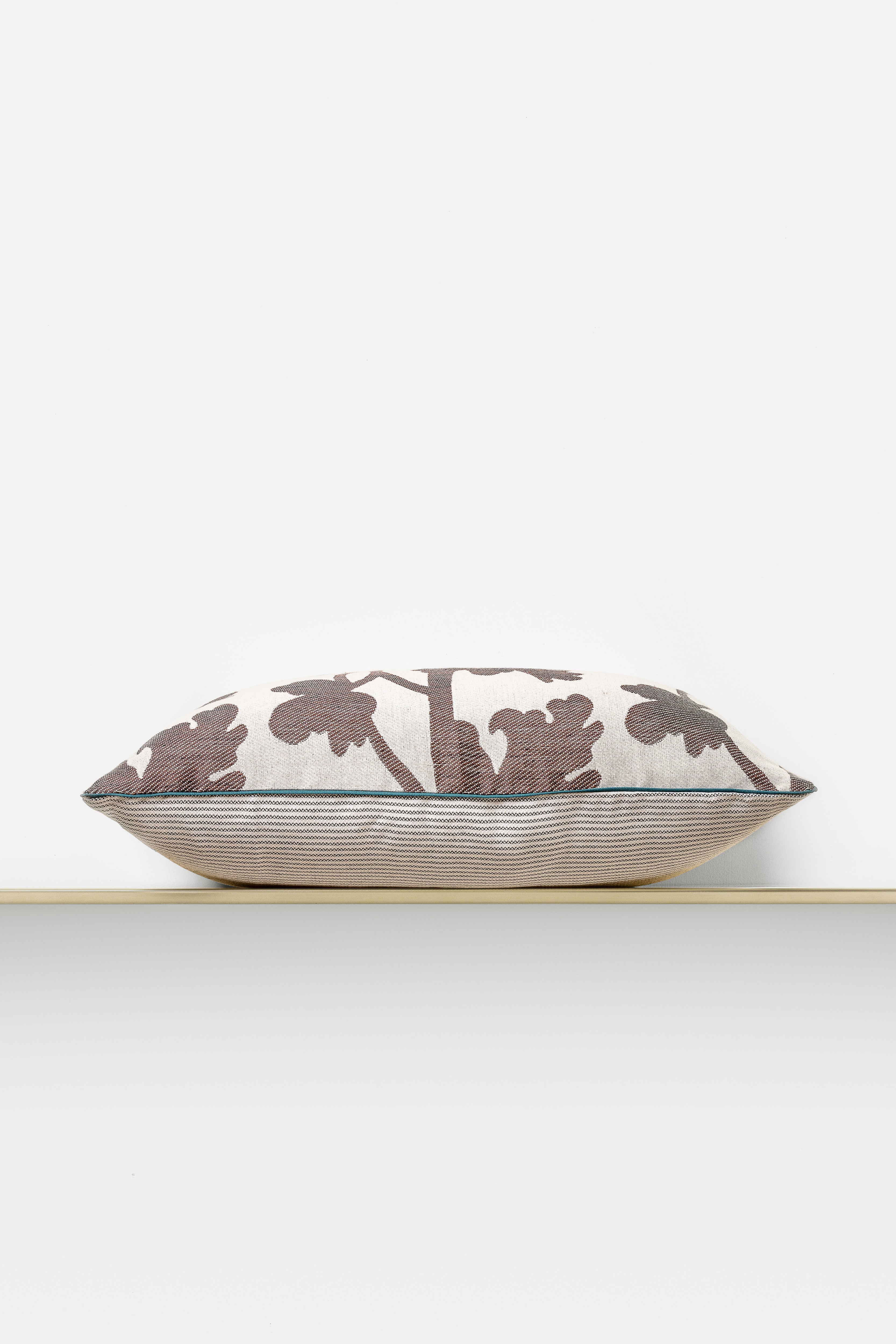 "Vitis" rectangular cushion cover in Seal Brown