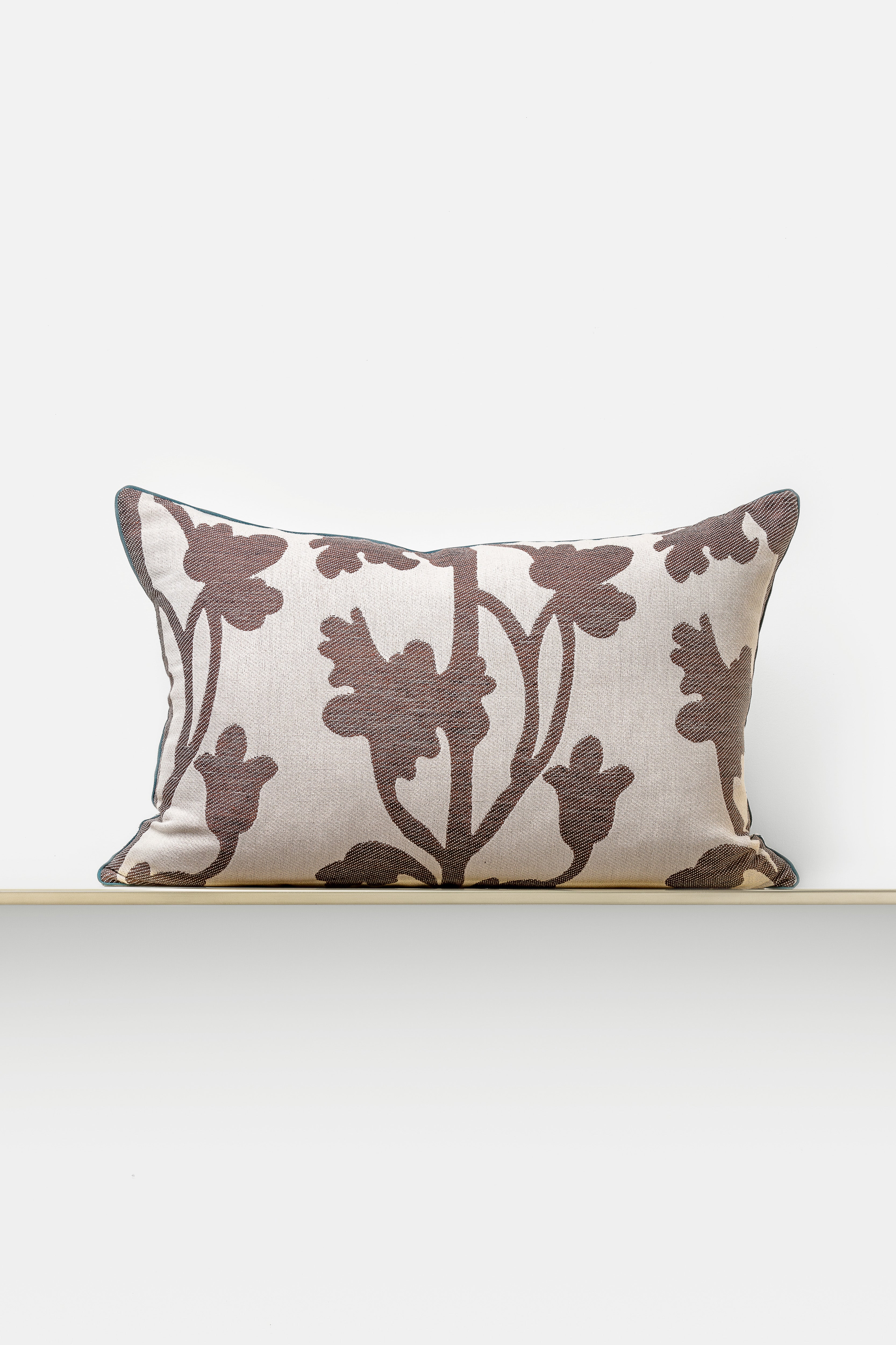 "Vitis" rectangular cushion cover in Seal Brown