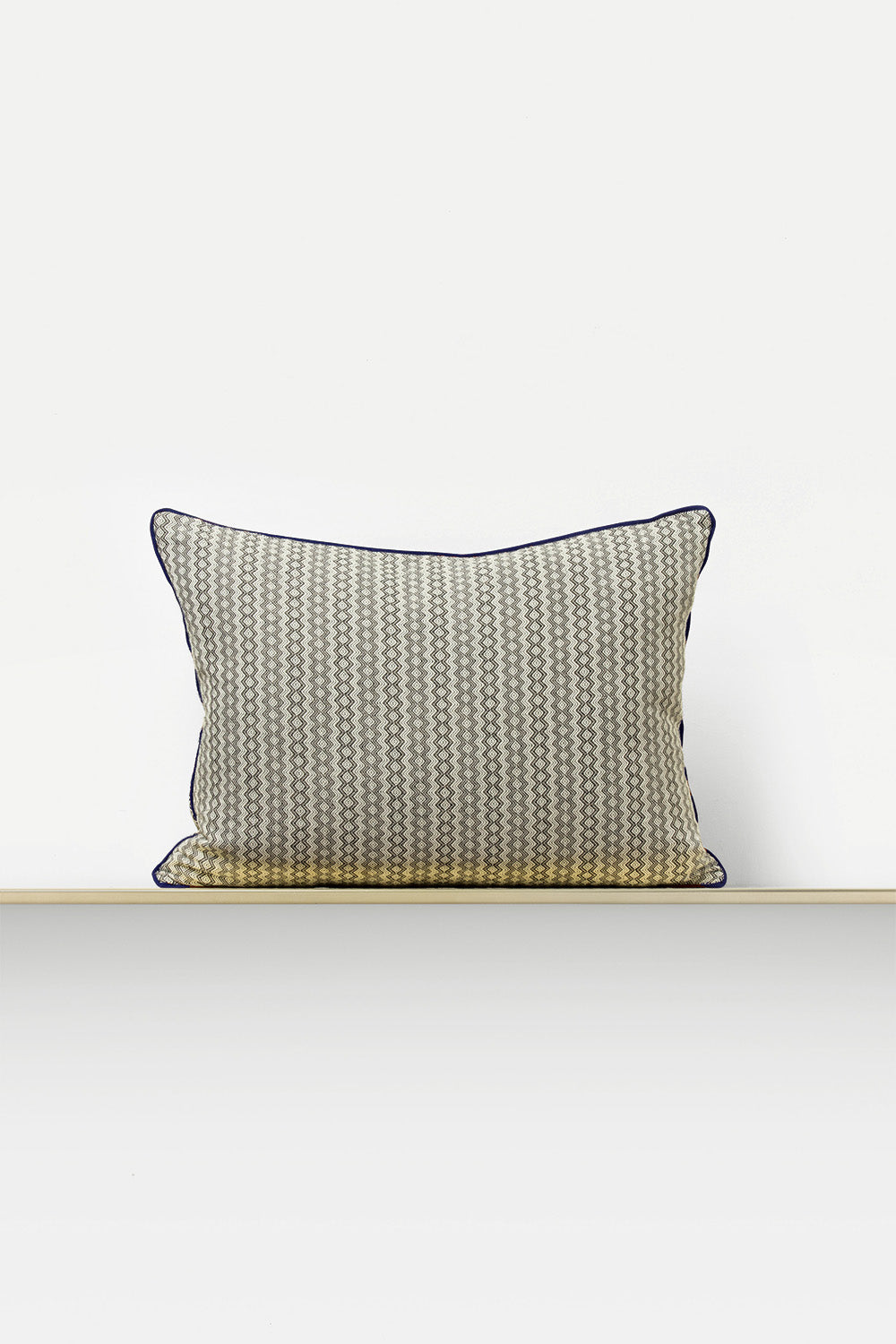 // "F14" cushion in Black / Blueberry Piping