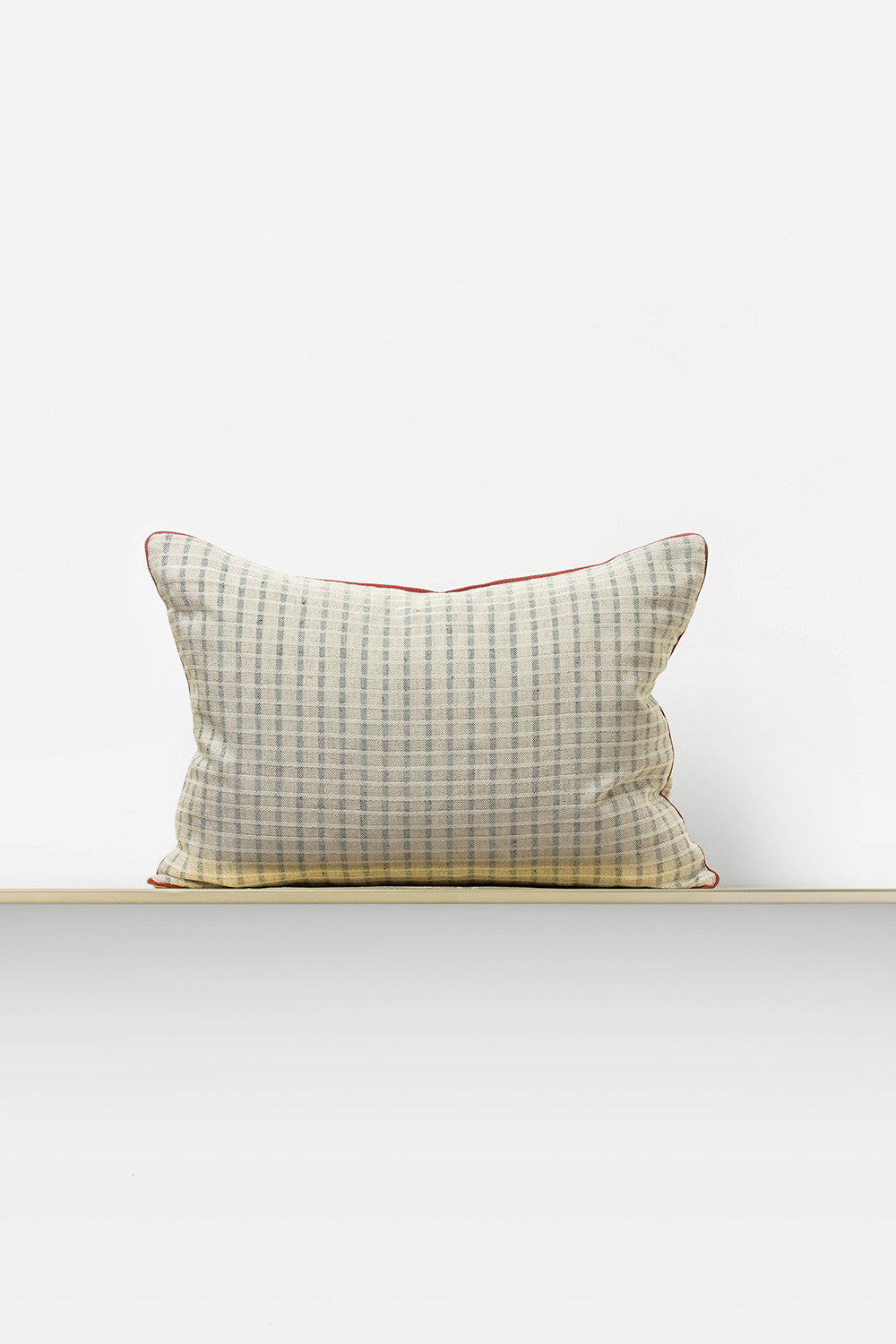 "F58" rectangular cushion cover in Stone Grey / Black