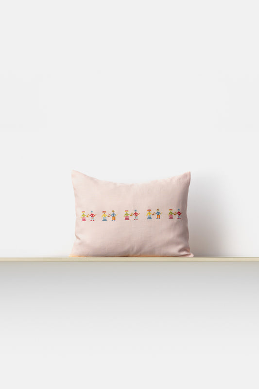 "People" pillow in Pink
