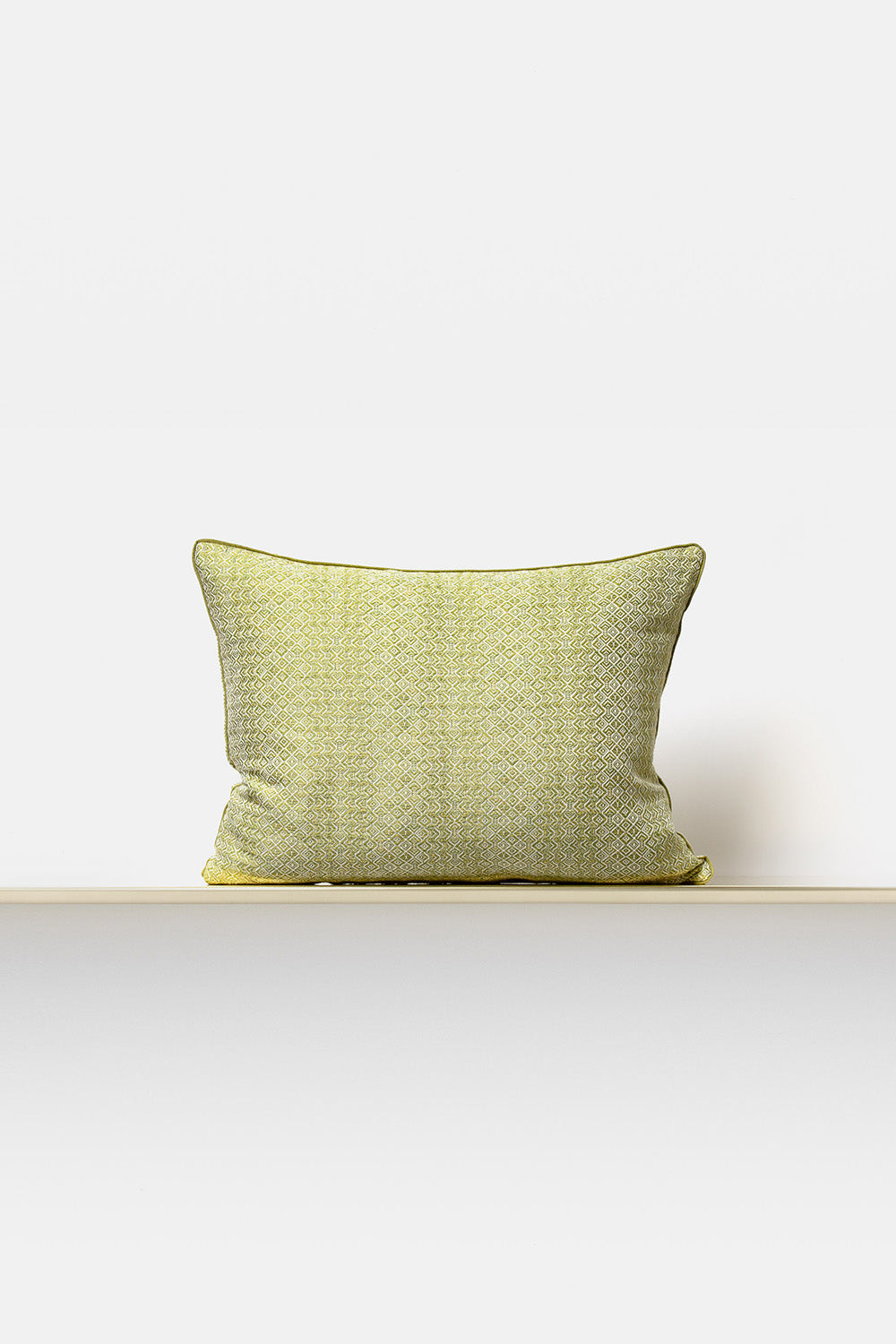 "Intreccio"rectangular cushion cover in Chartreuse