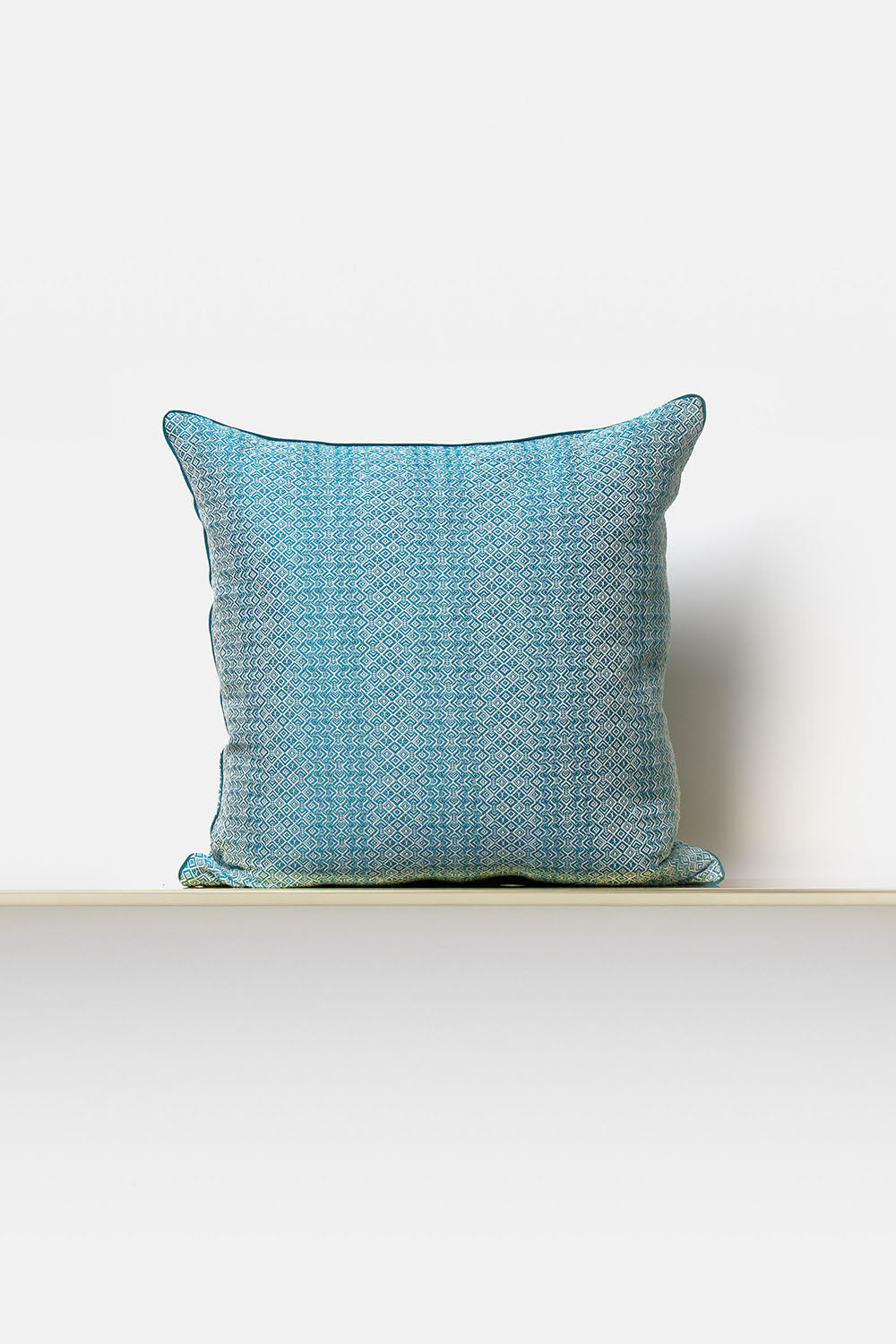 "Intreccio" square cushion cover in Teal