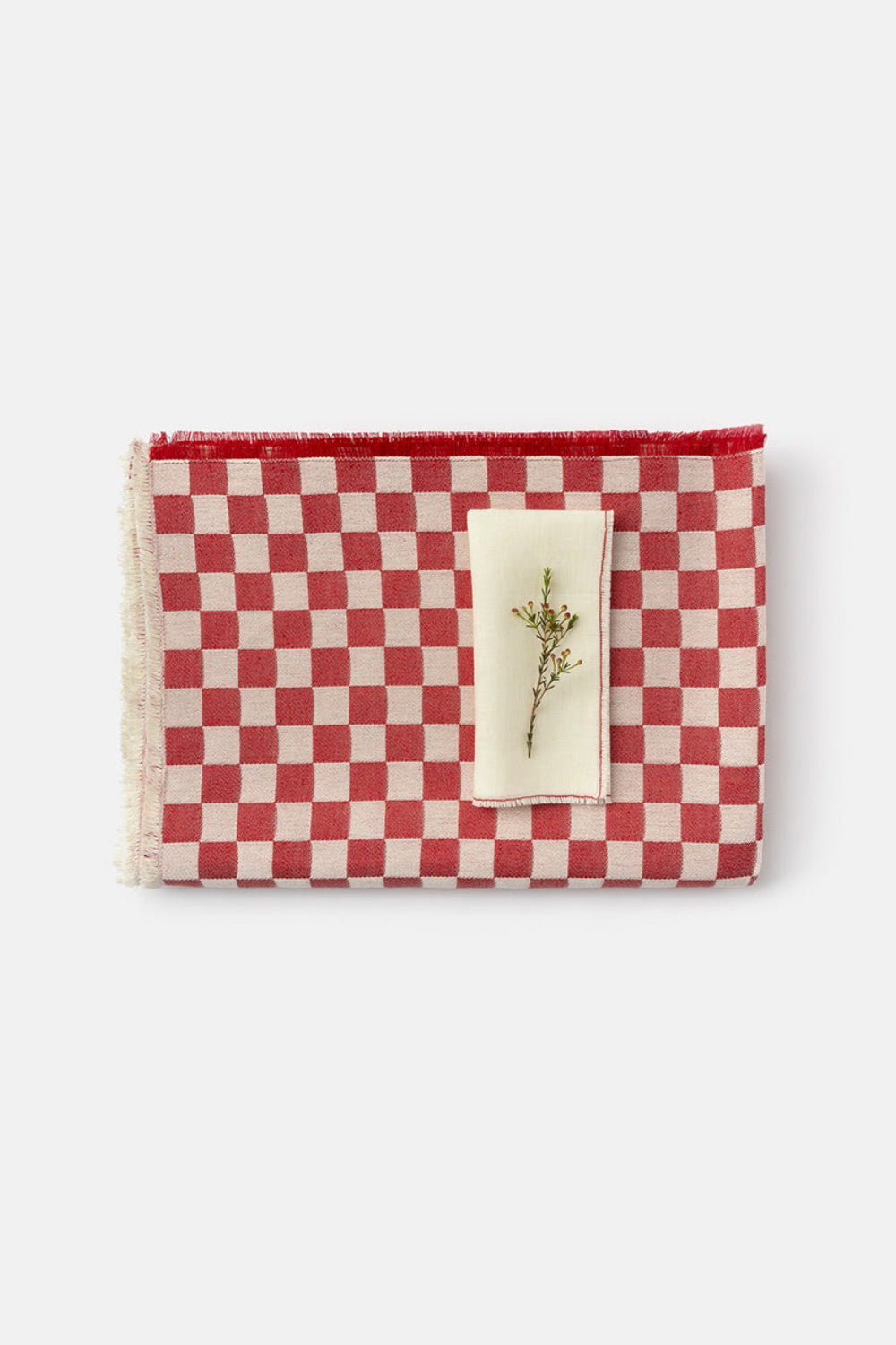 Second view of F74 linen and cotton tablecloth in Rubino 2863