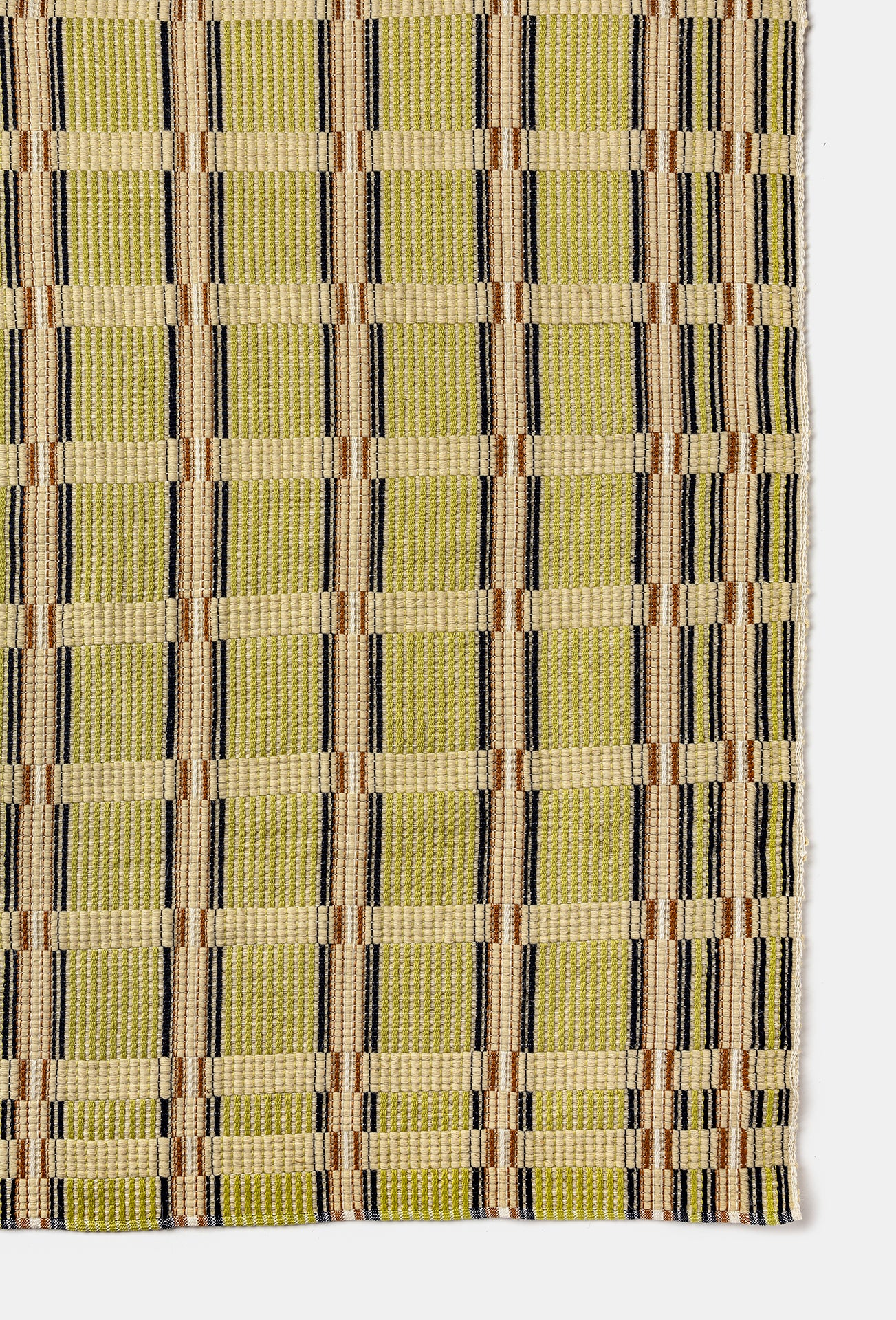 "America" rug no. 13 in Chartreuse / Natural White