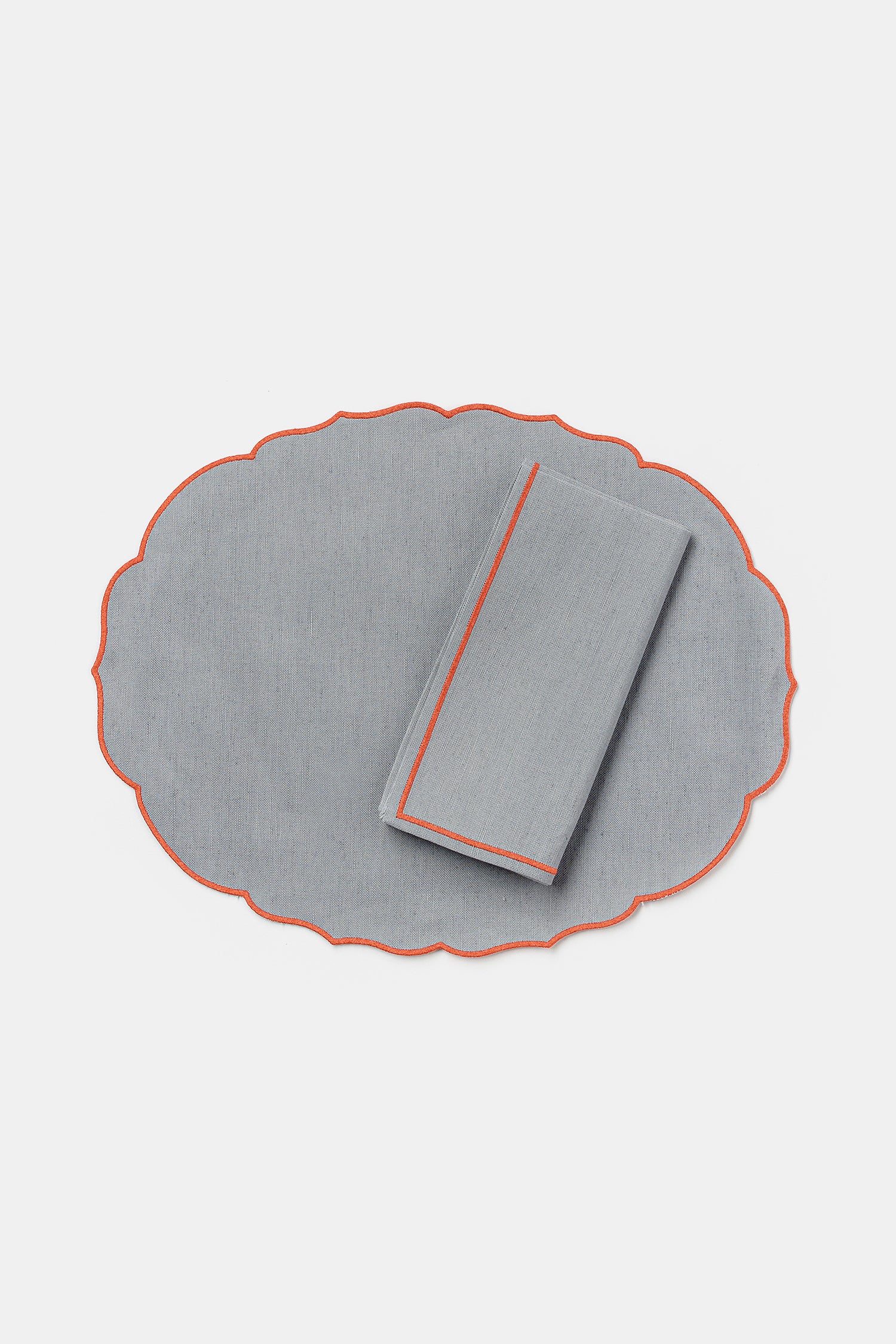 "Bluma" dining set in Grey / Rouille