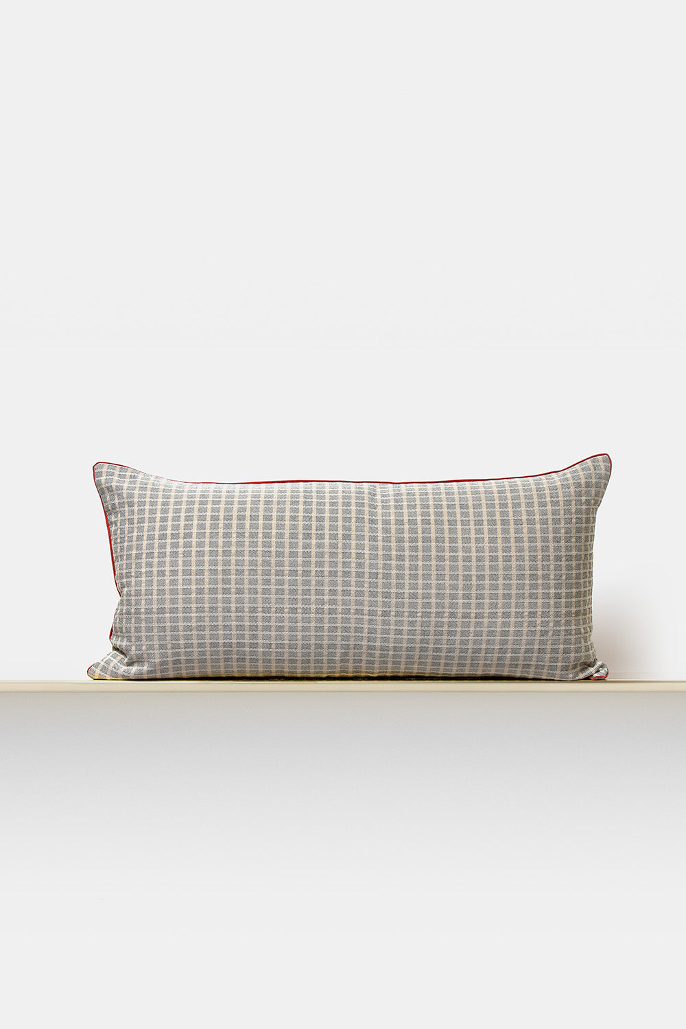 "F58" long rectangular cushion cover in Black / Olive Green
