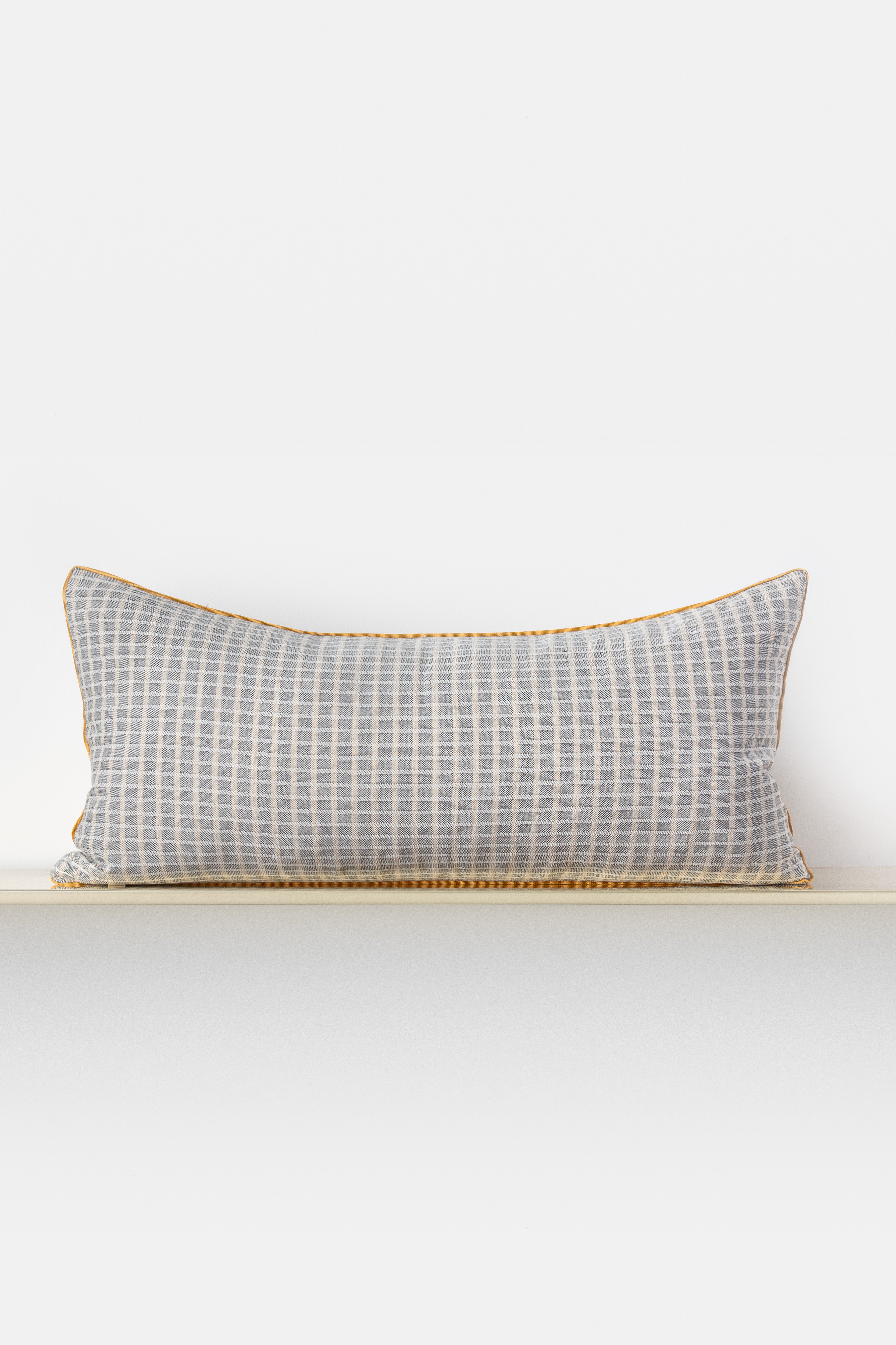 "F58" long cushion in Black / Olive Green