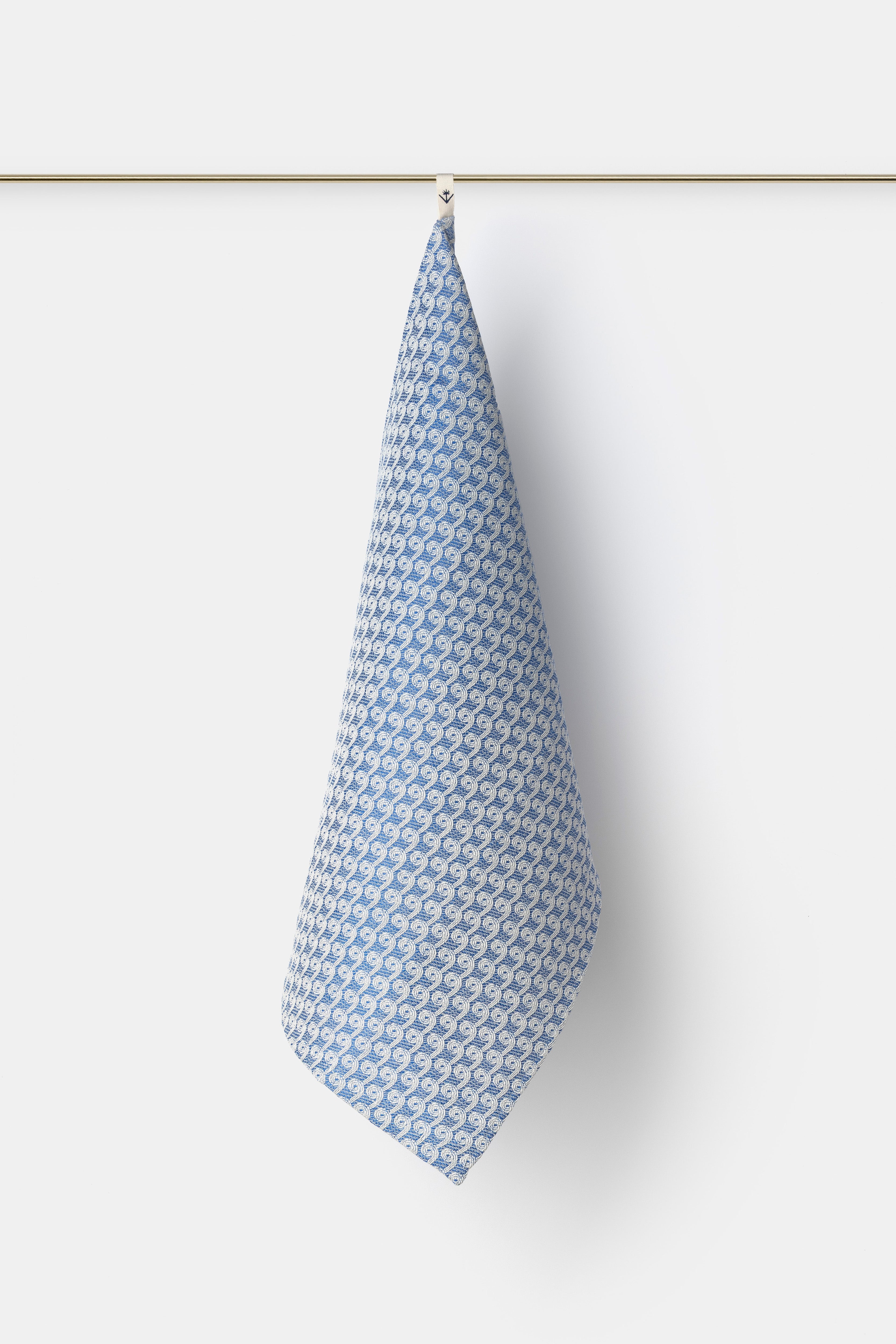 "Pattern F29" tea towel in Blu Vivo