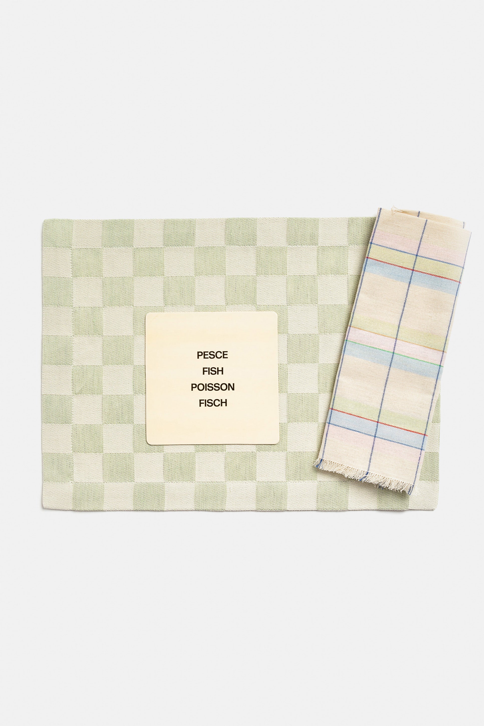 "F74" placemat in Tea Green