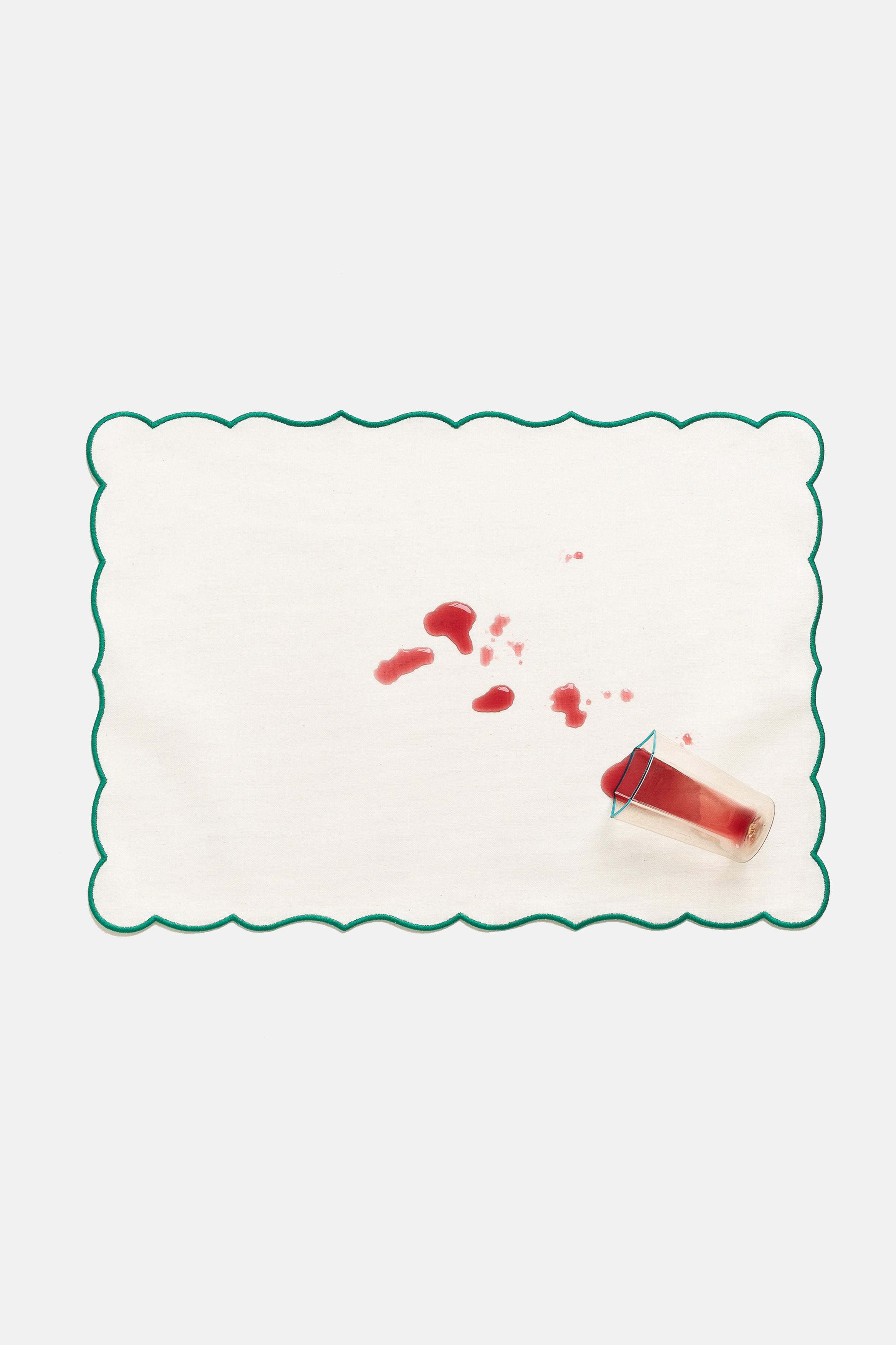 "Lido" placemat in White / Sapin Green