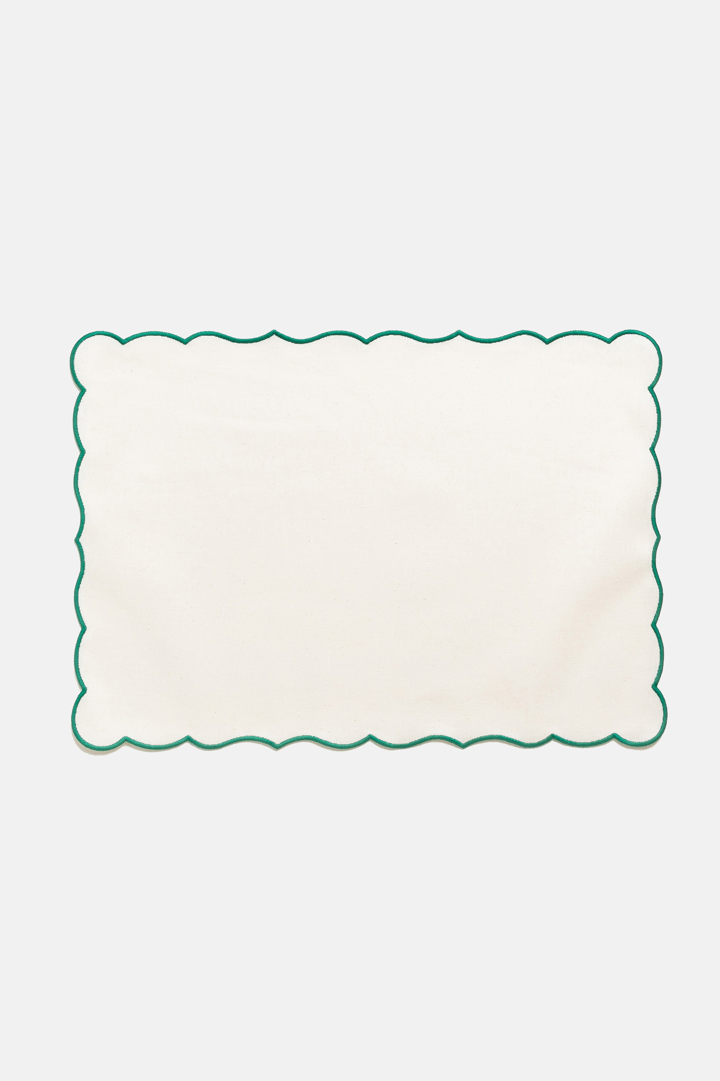 "Lido" placemat in White / Sapin Green