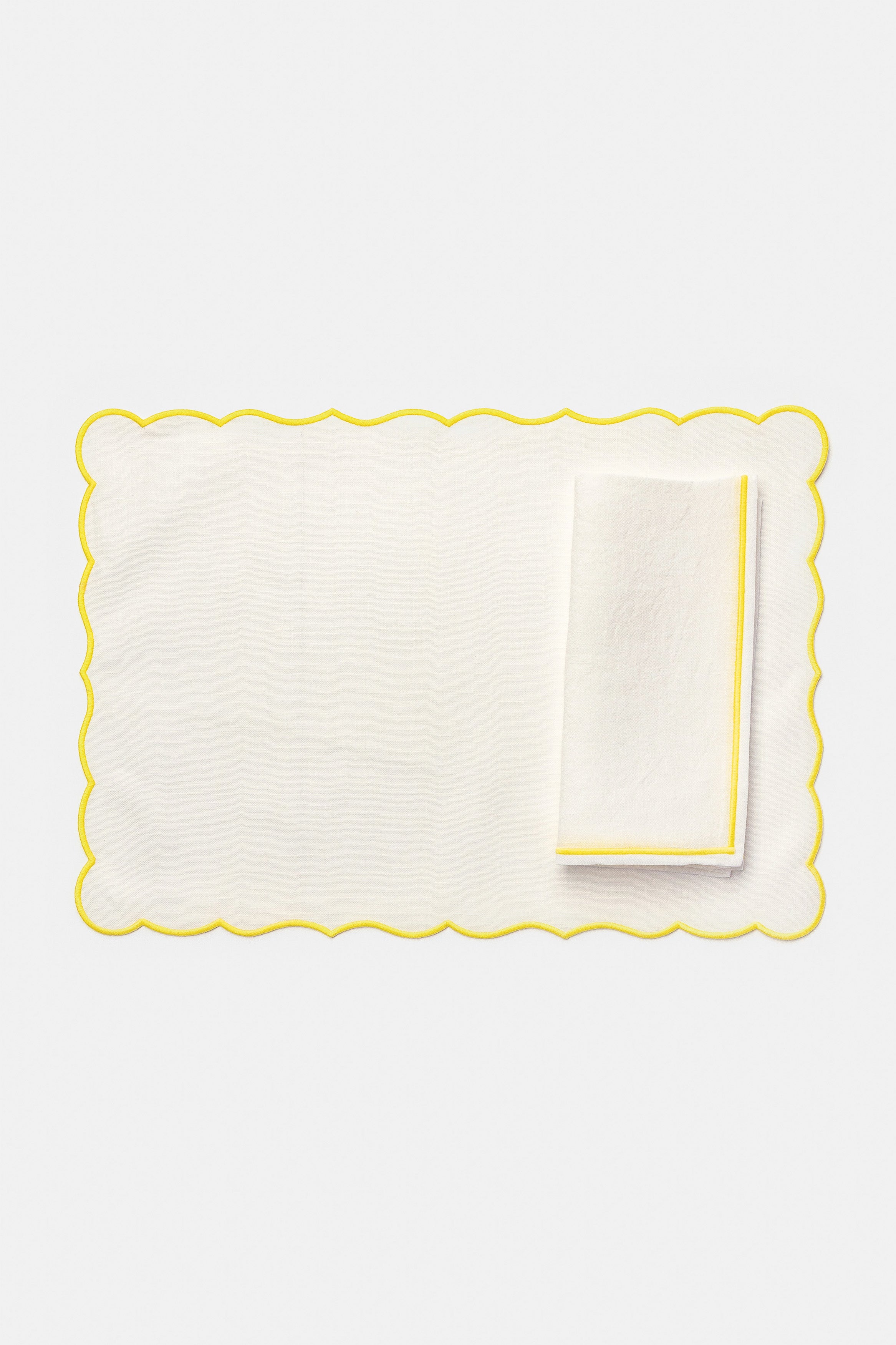 "Lido" placemat in White / Jaune