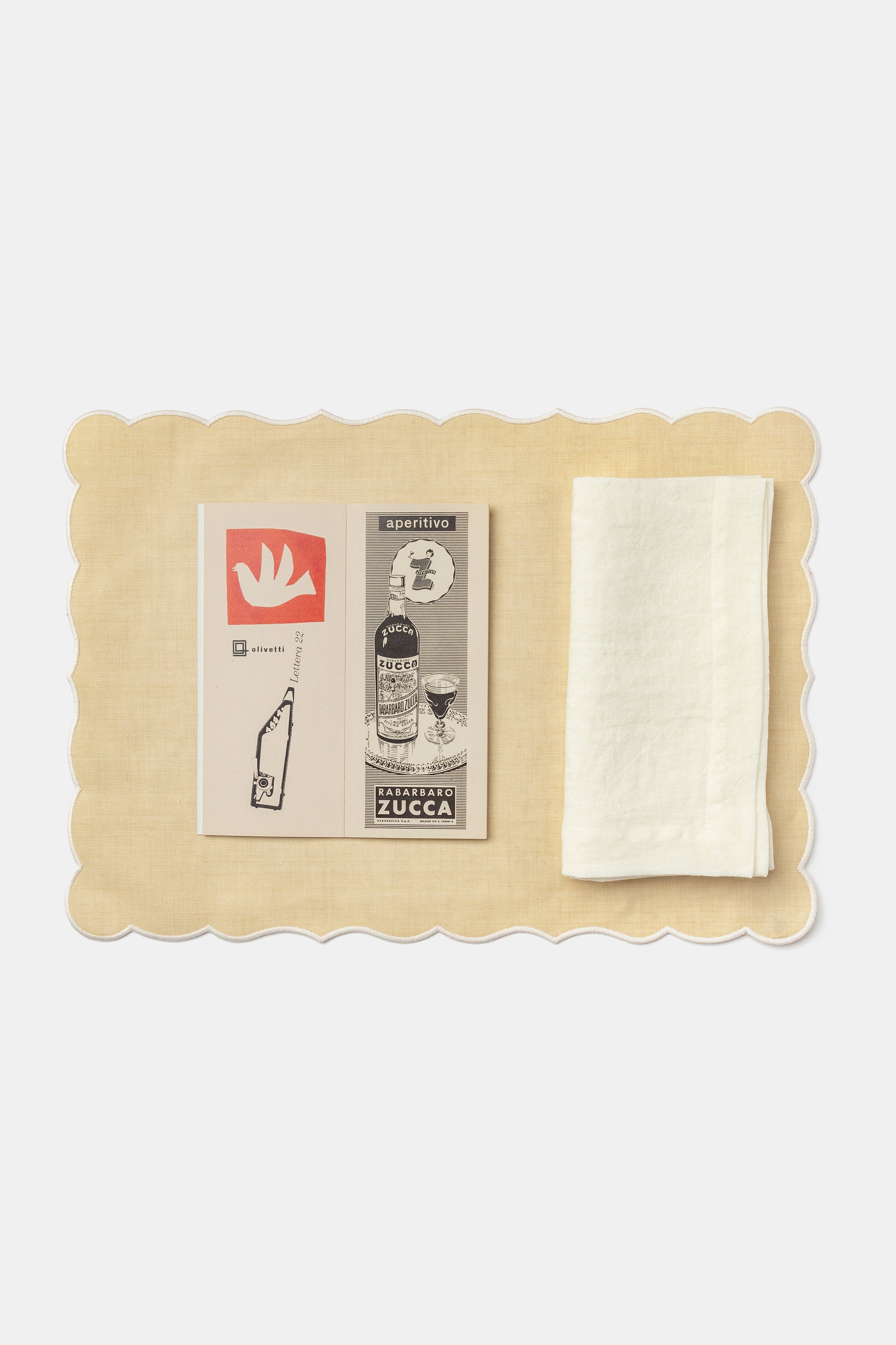 "Lido" placemat in Pergamena / Ghiaccio White