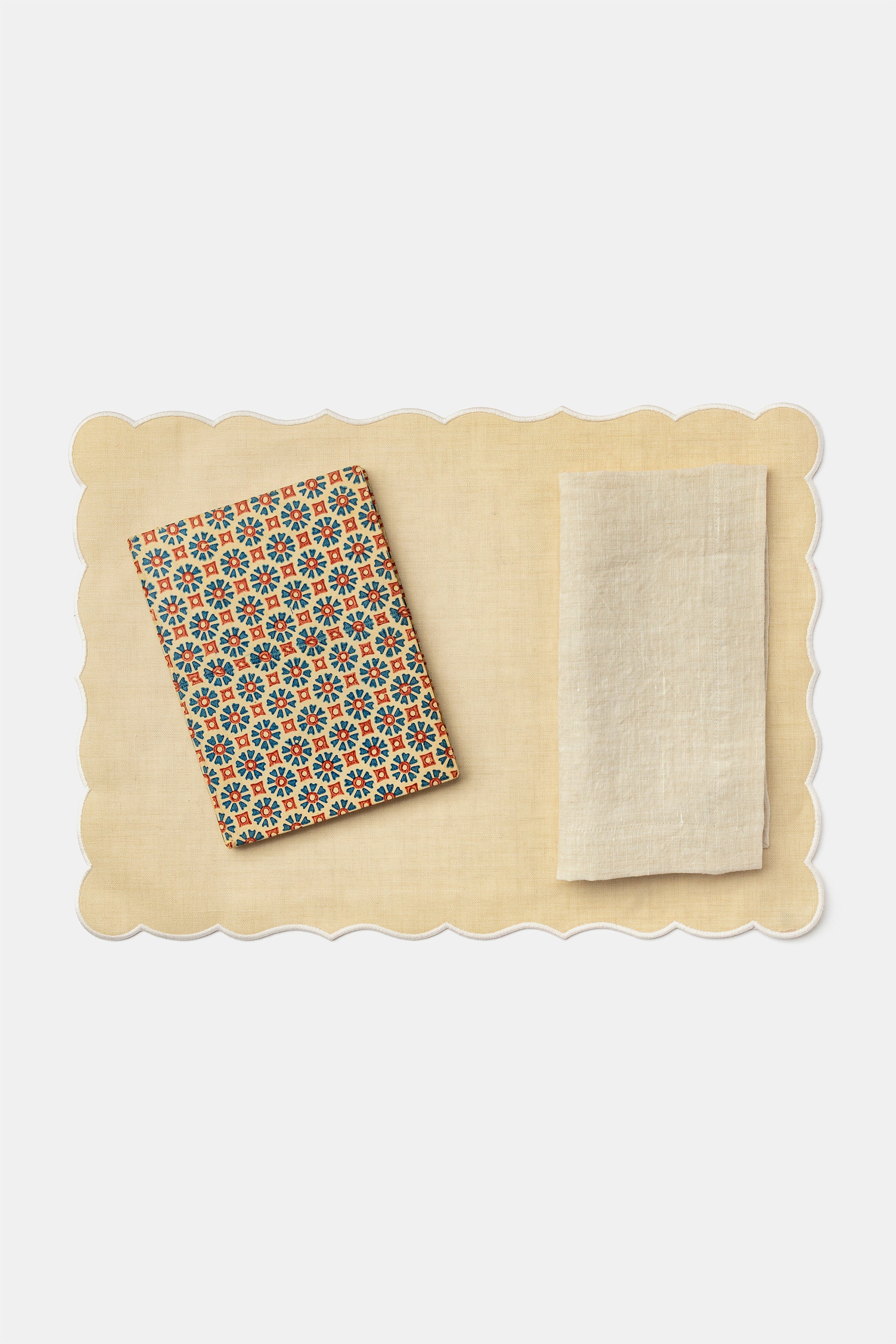 "Lido" placemat in Pergamena / Ghiaccio White