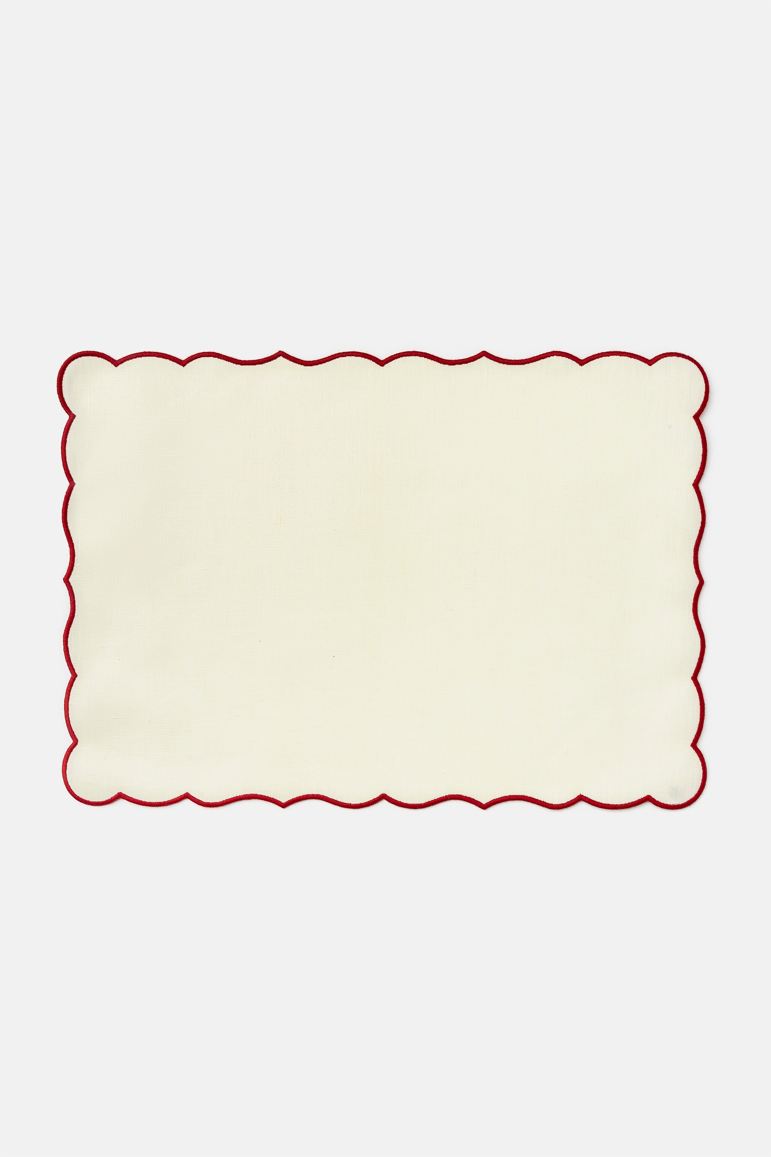 "Lido" placemat in White / Pompei Red