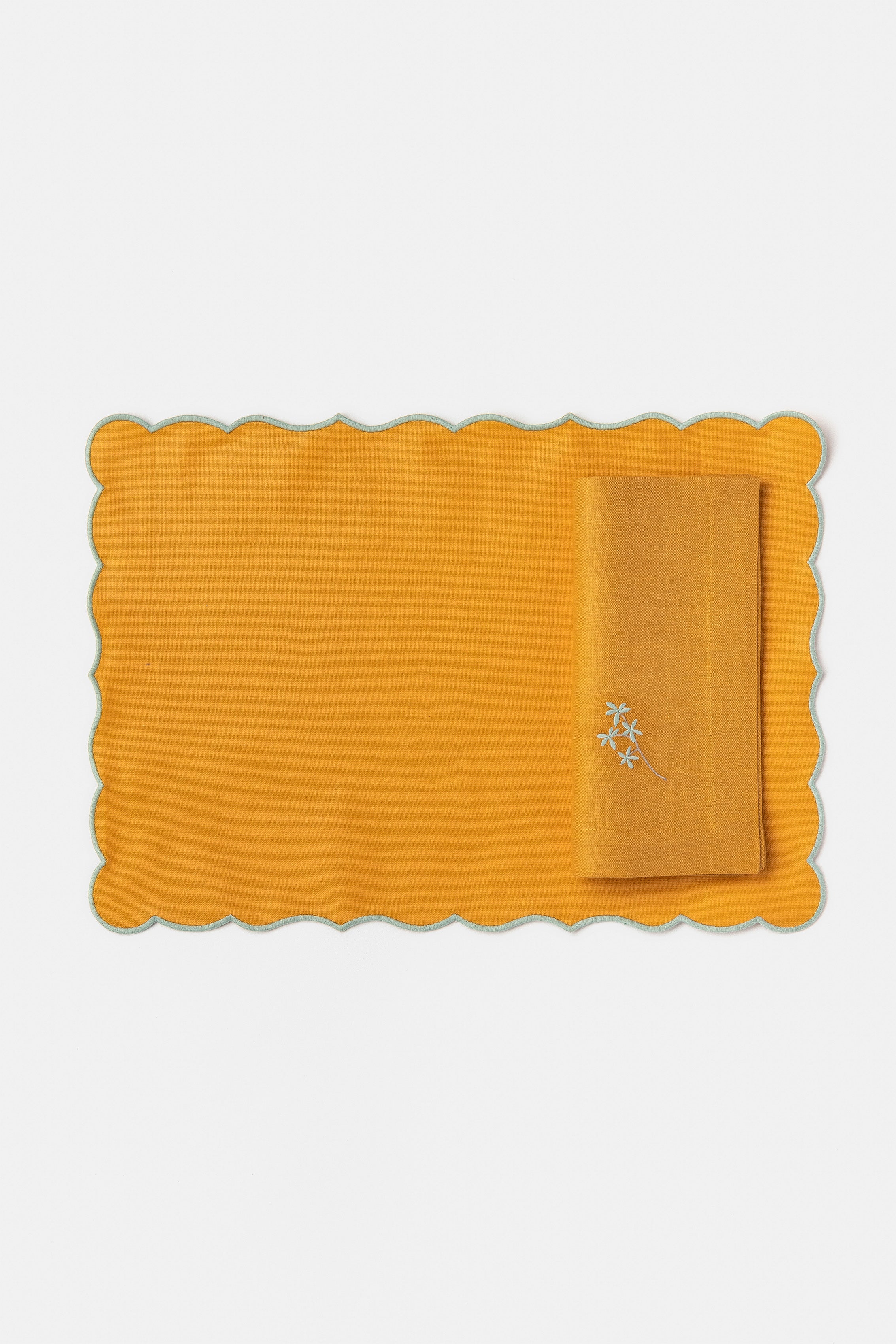 "Lido" placemat in Tangerine / Green