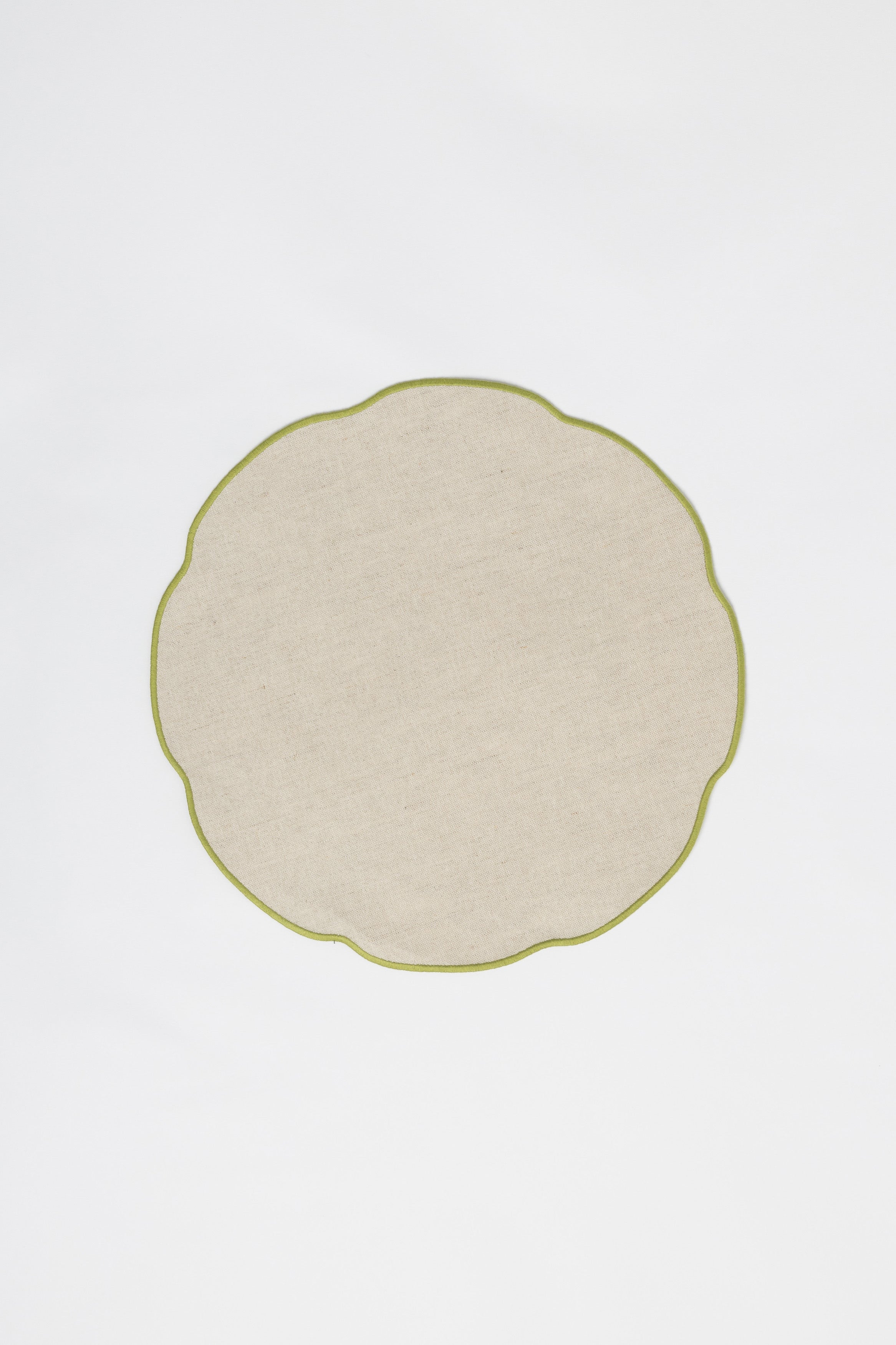 "Nura" placemat in Salt Pepper / Chartreuse