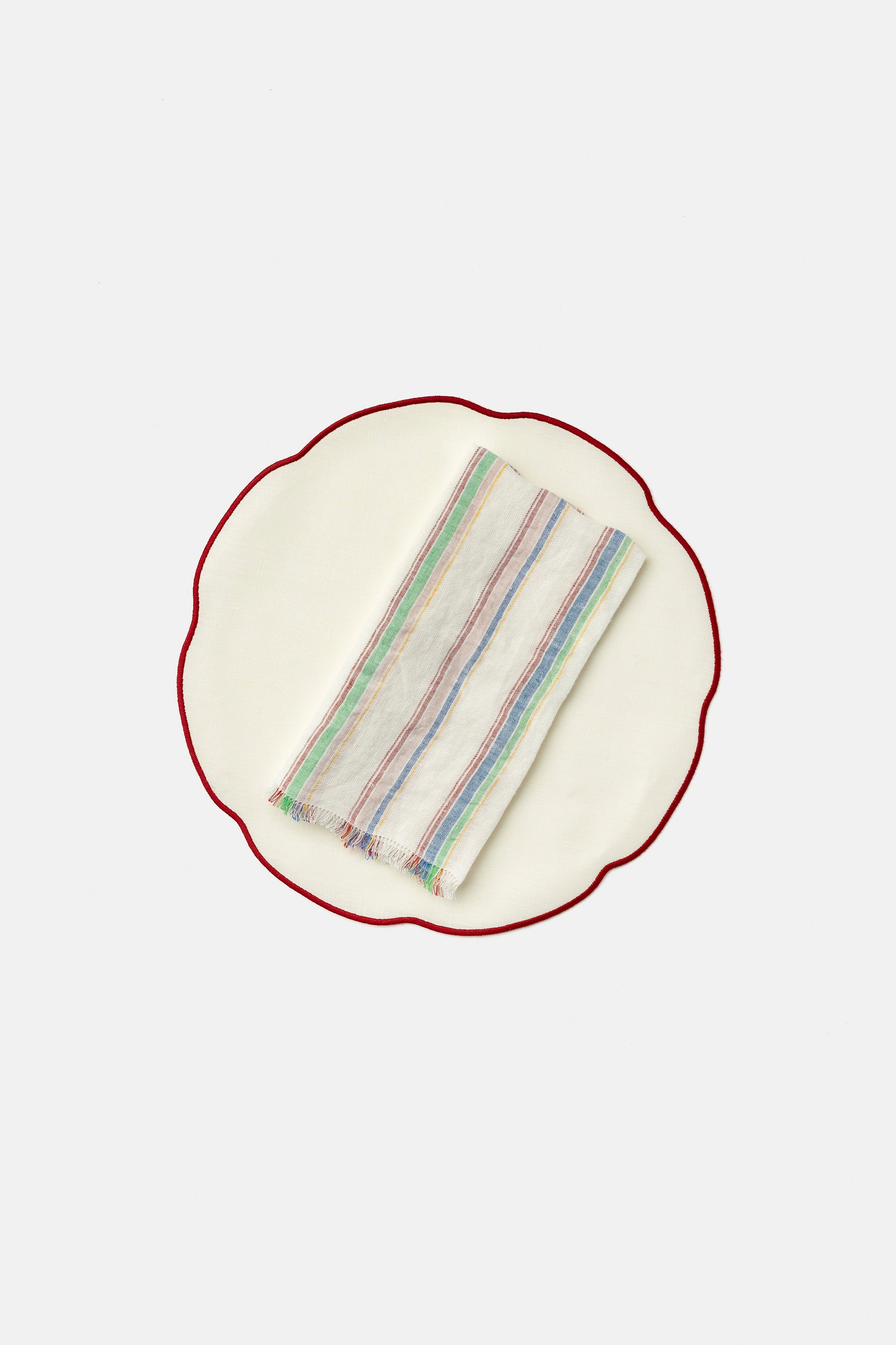 "Nura" placemat in White / Pompei Red