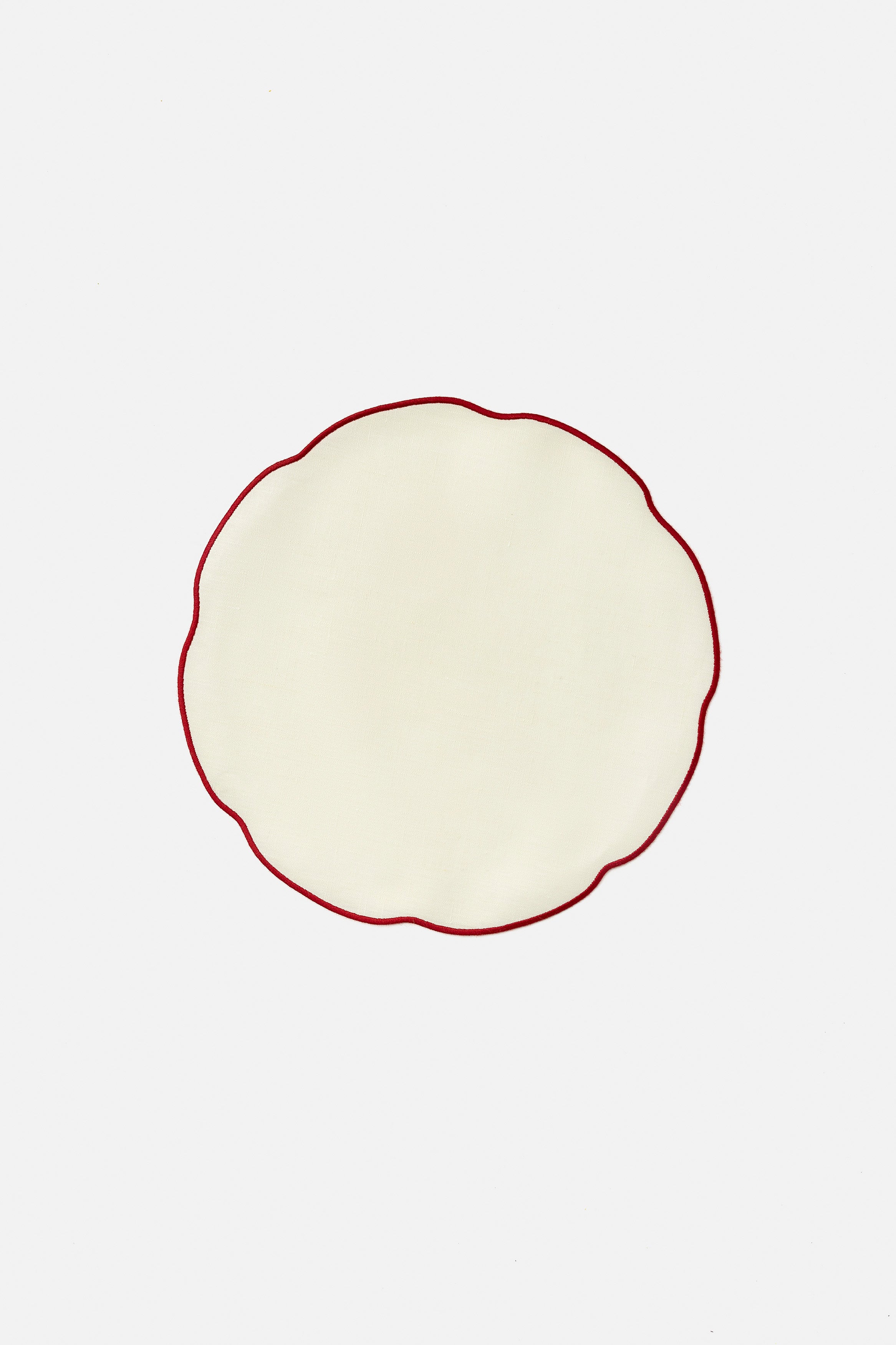 "Nura" placemat in White / Pompei Red
