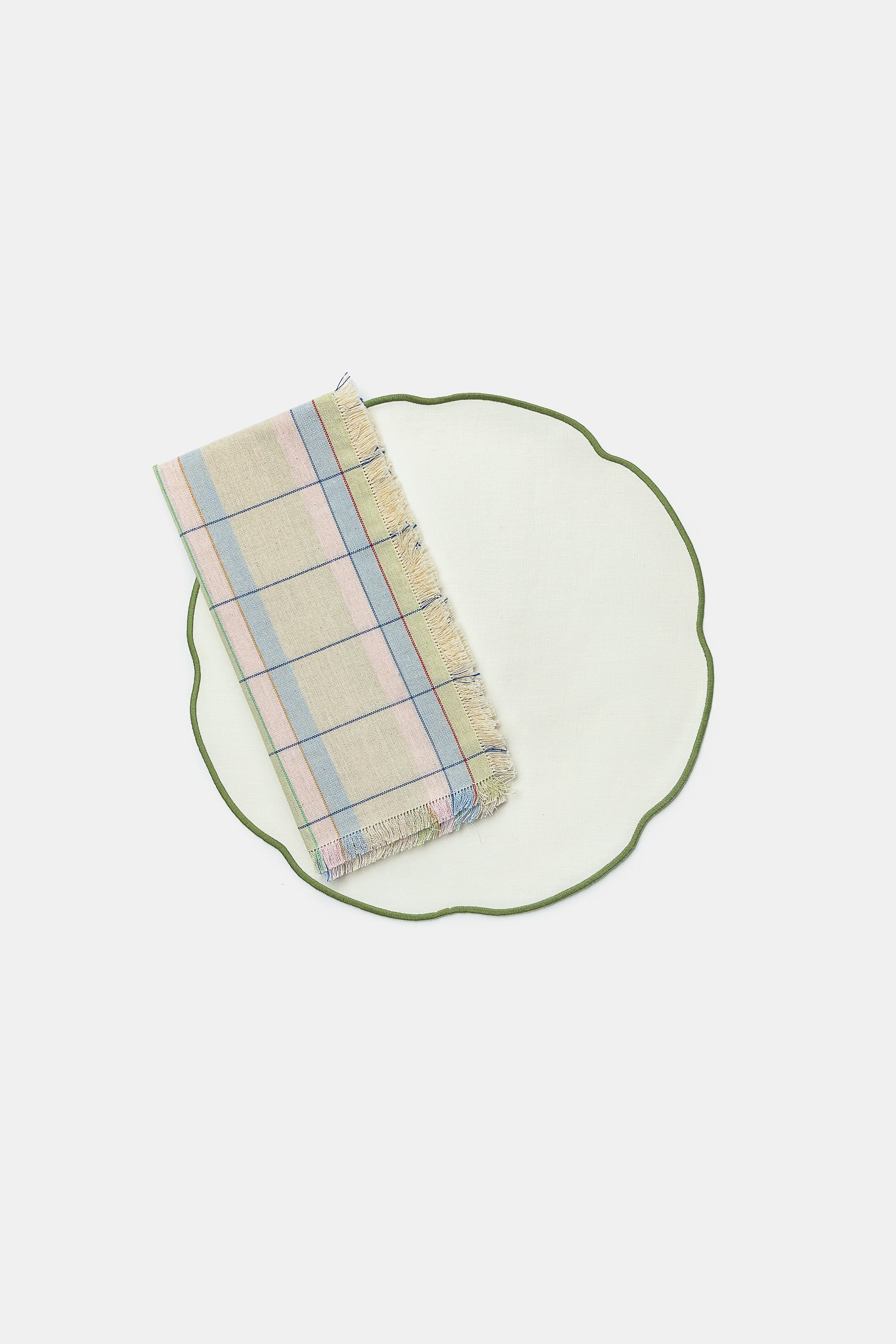 "Nura" placemat in White / Prato Green