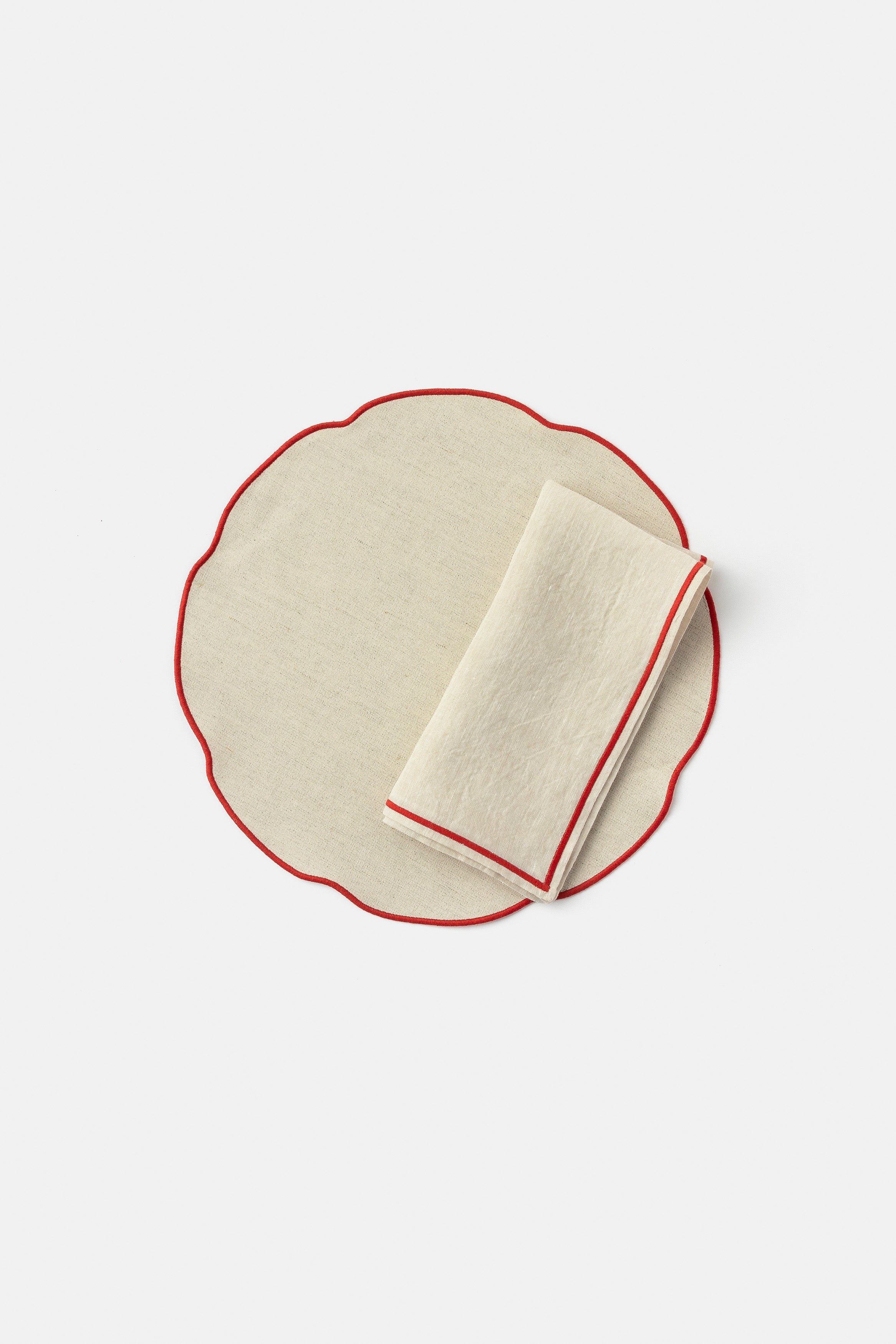 "Nura" placemat in Salt Pepper / Rouge