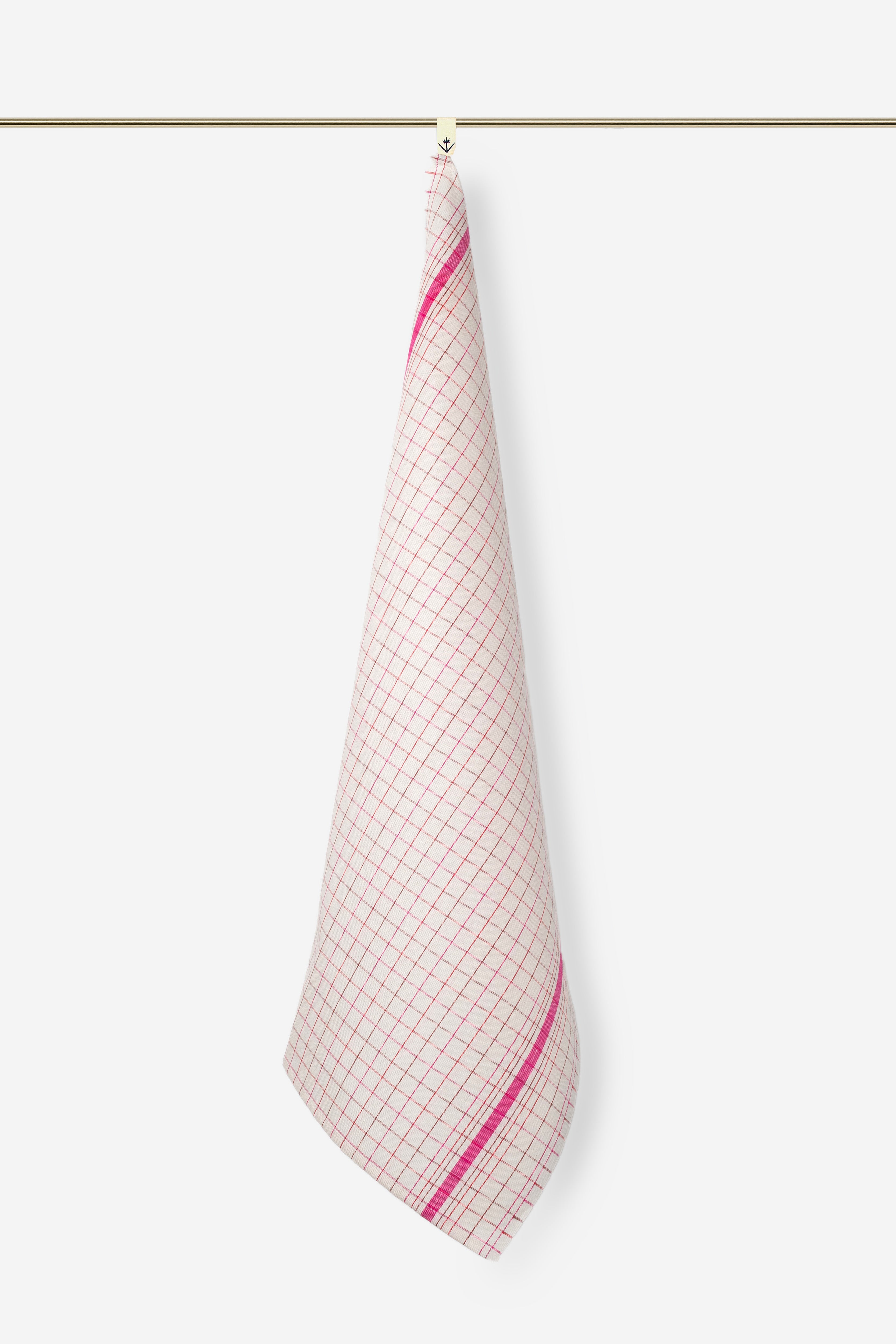 "Aspo Scozzese" tea towel in White / Fucsia