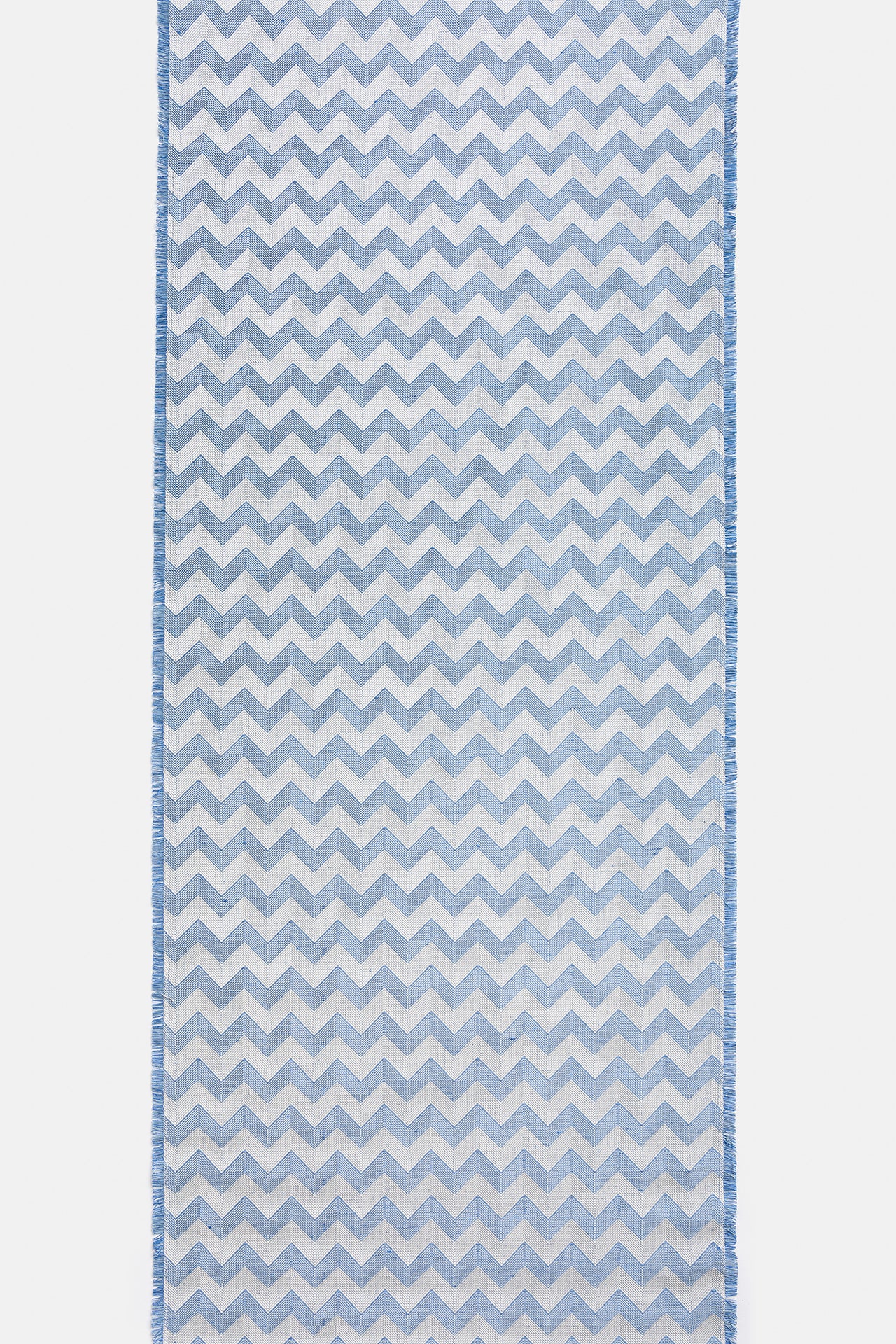 "Zig Zag" table runner in Mare Blue