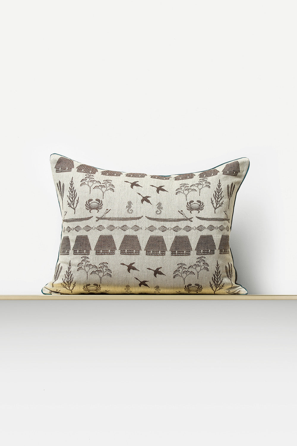 "Laguna" rectangular cushion cover in Seal Brown