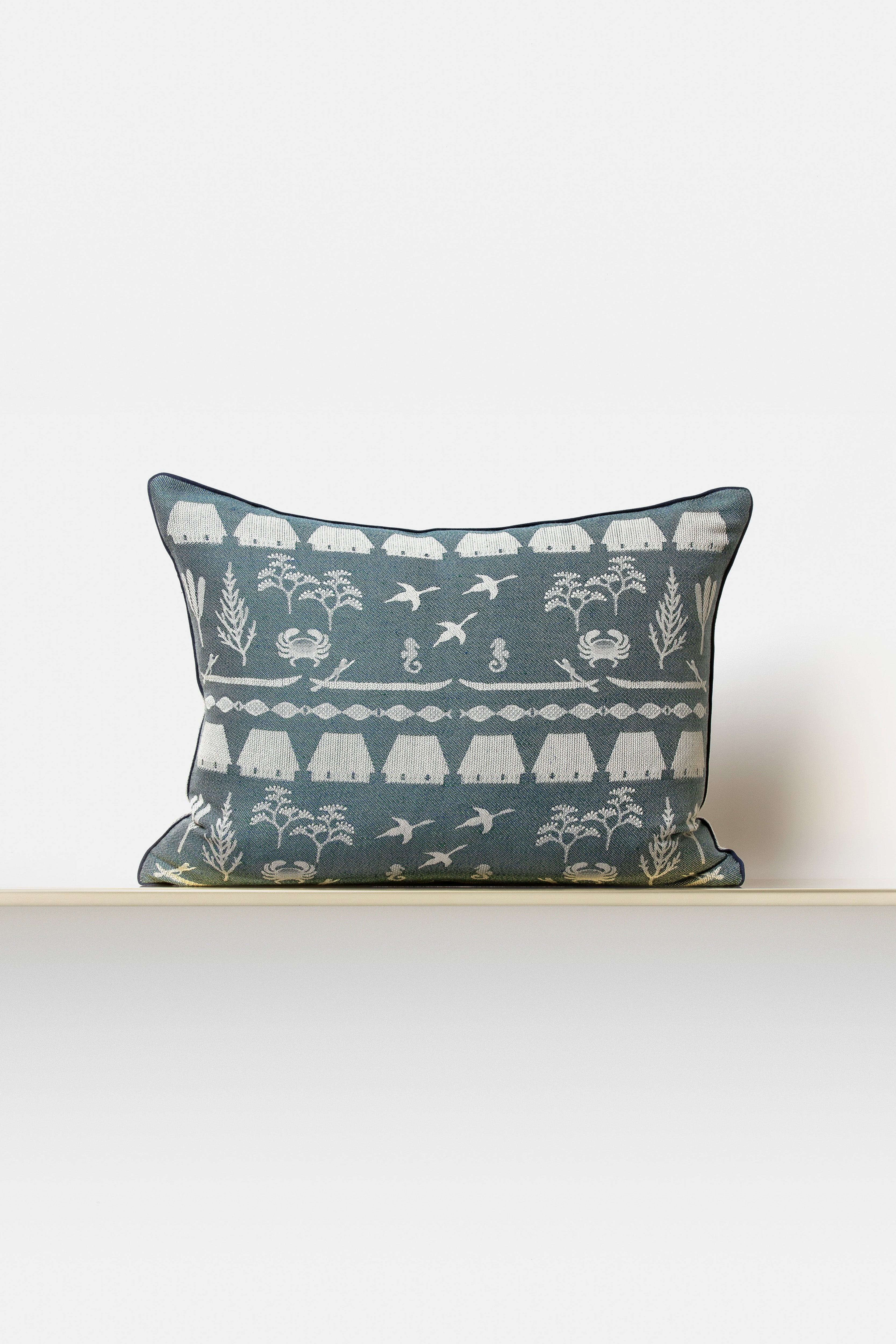 "Laguna" rectangular cushion cover in Byron Blue