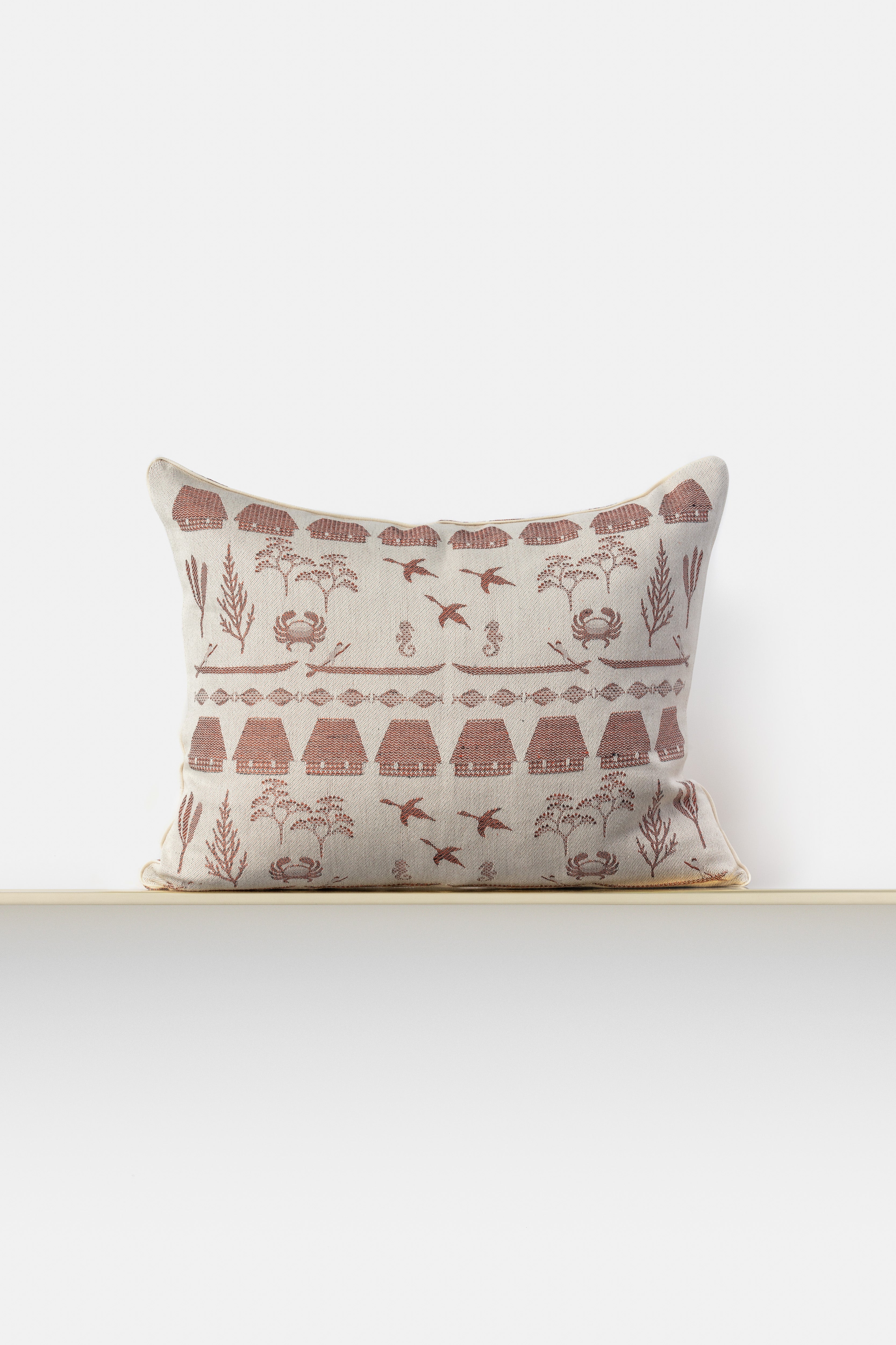 "Laguna" rectangular cushion cover in Diaspro Orange