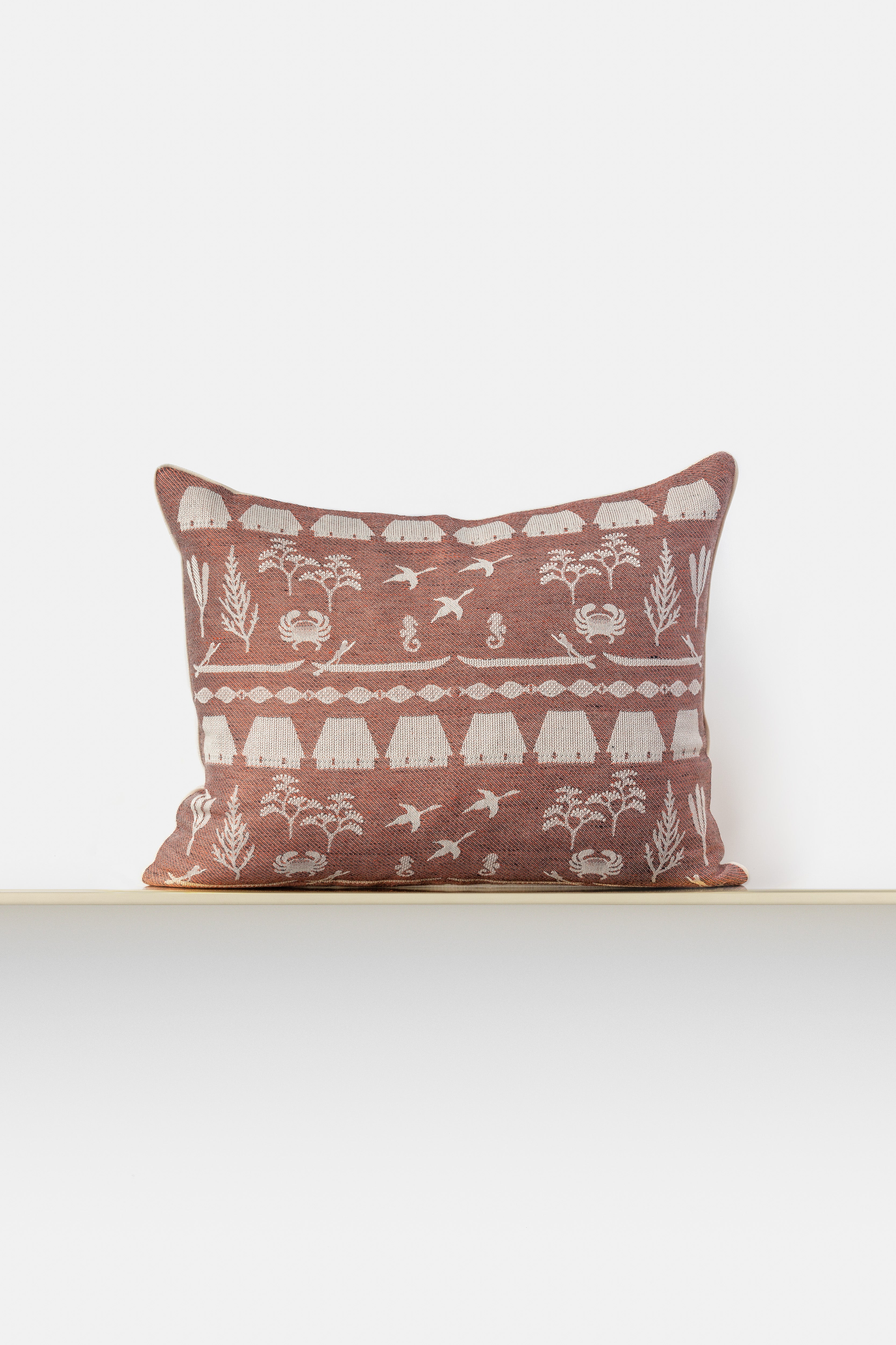 "Laguna" rectangular cushion cover in Diaspro Orange